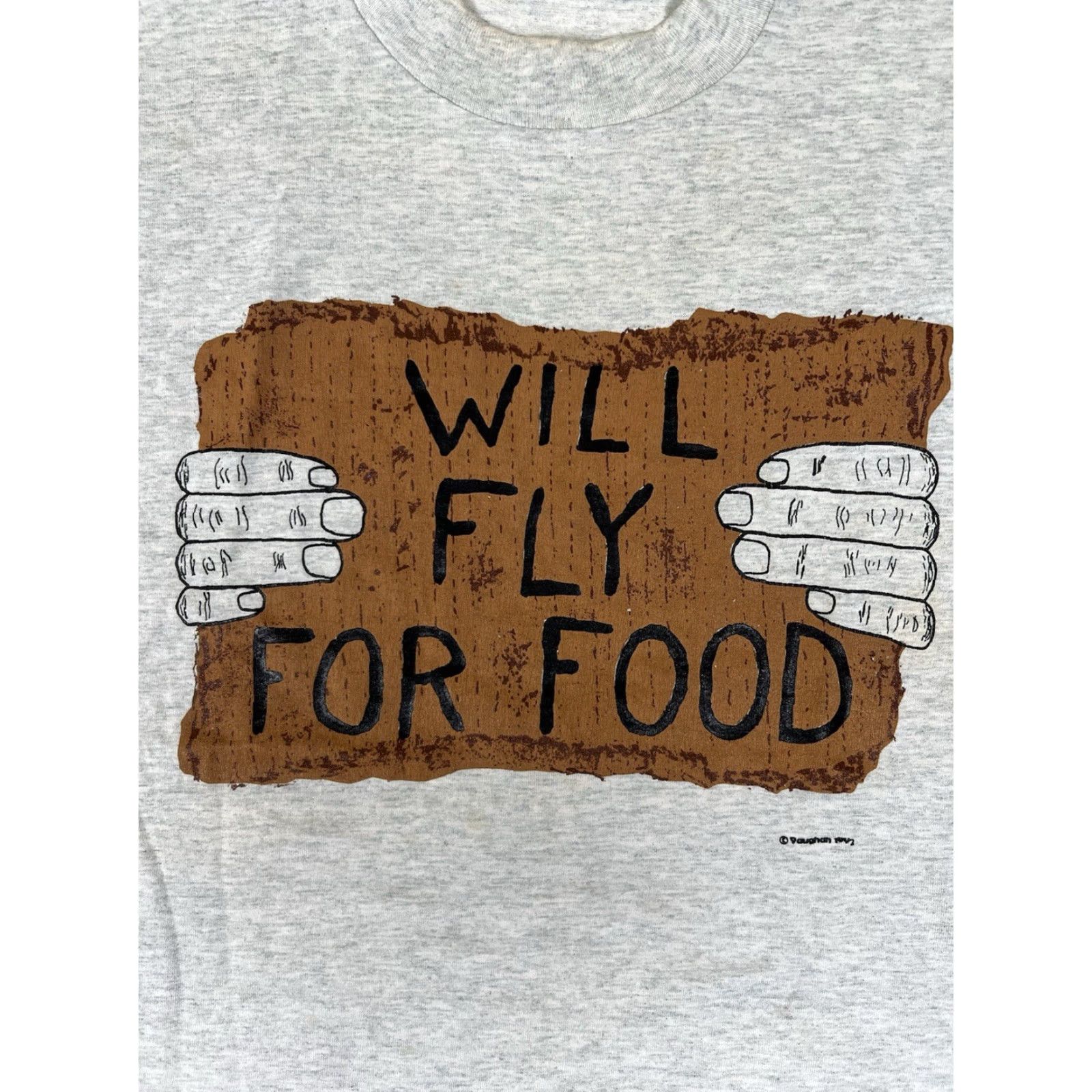 Vintage VINTAGE Will Fly For Food T-Shirt Size Large Pilot Aviation 90s Single Stitch Size US L / EU 52-54 / 3 - 2 Thumbnail