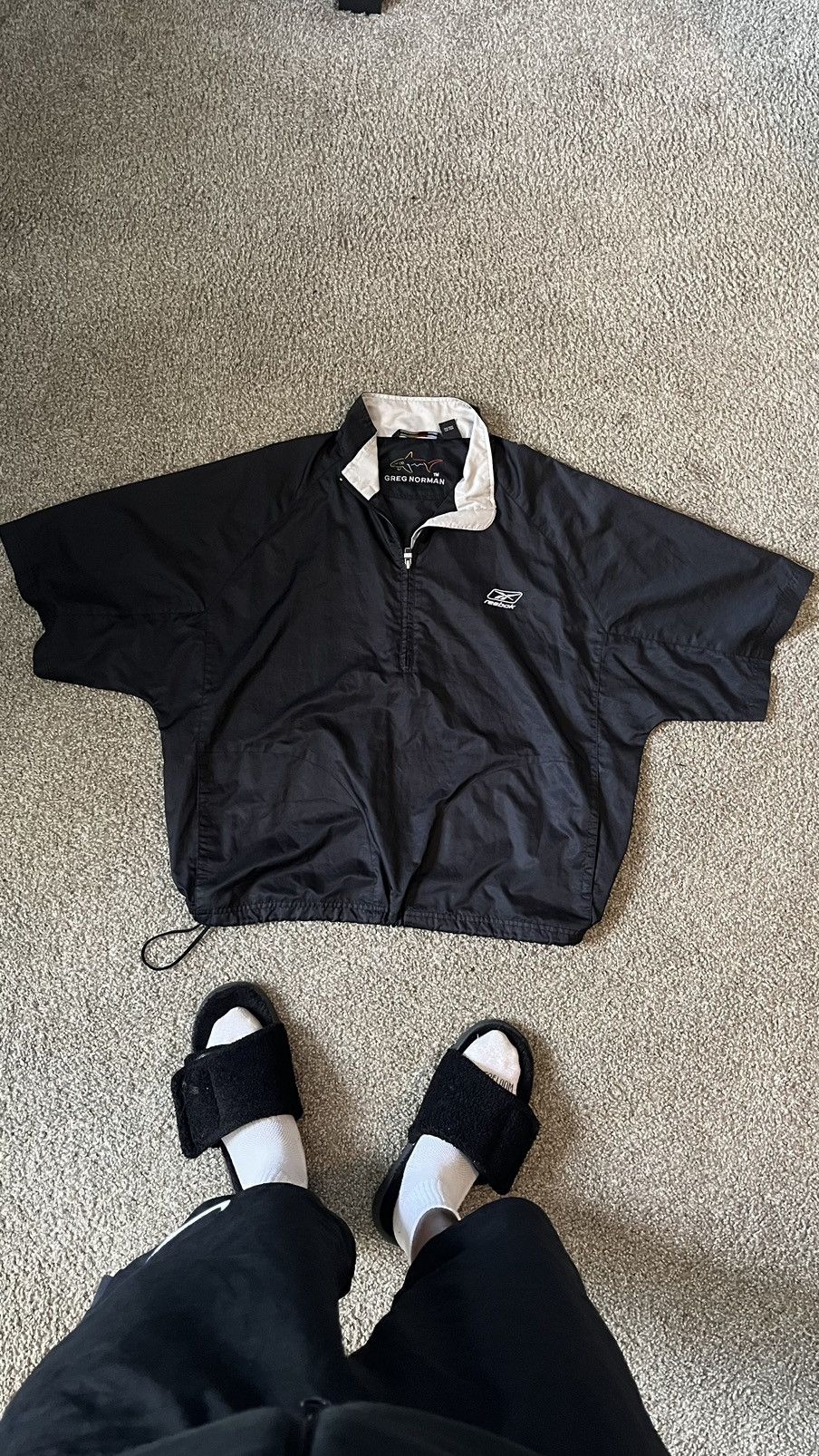 Reebok Black Vintage Reebok quarter zip windbreaker shortsleeved Size US L / EU 52-54 / 3 - 1 Thumbnail