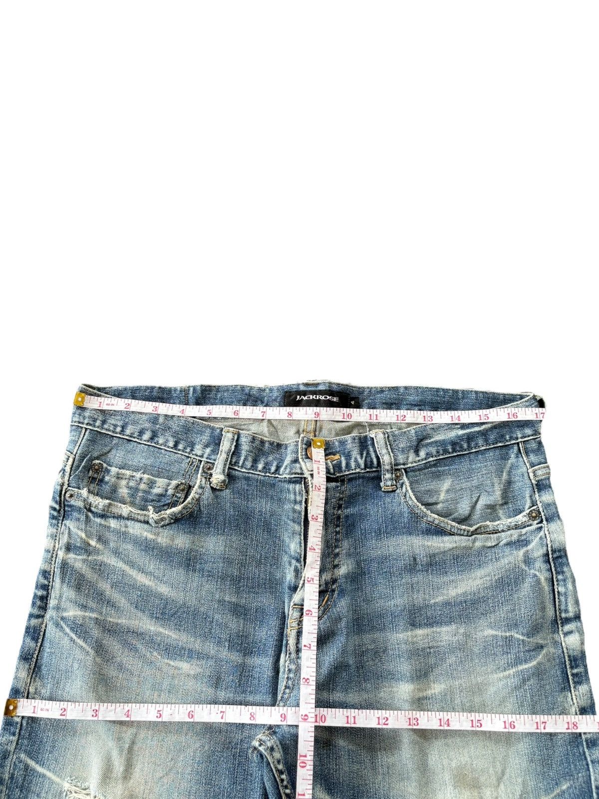 JACKROSE Vintage Japanese Jackrose Faded Wash Distress Slim Jeans Size US 34 / EU 50 - 7 Thumbnail