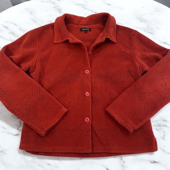 True Grit Vintage True Grit Bear Embroidered Red Fleece Jacket Size L / US 10 / IT 46 - 1 Thumbnail