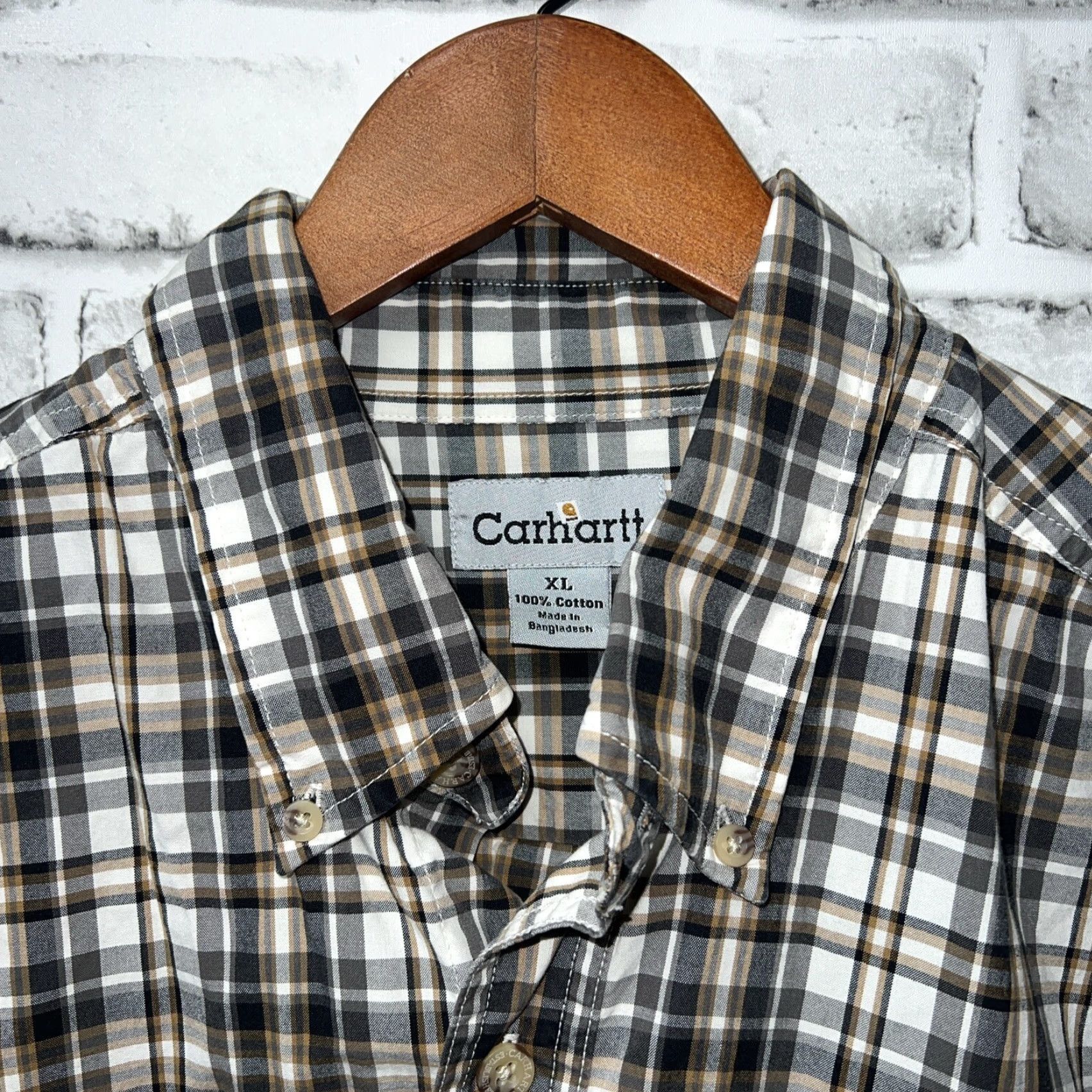Carhartt Carhartt Gray Plaid Button-Up Shirt Mens XL Size Short Sleeve Regular - Gray Pattern, Men, Button-Up, Carhartt Shirt? Size US XL / EU 56 / 4 - 3 Thumbnail