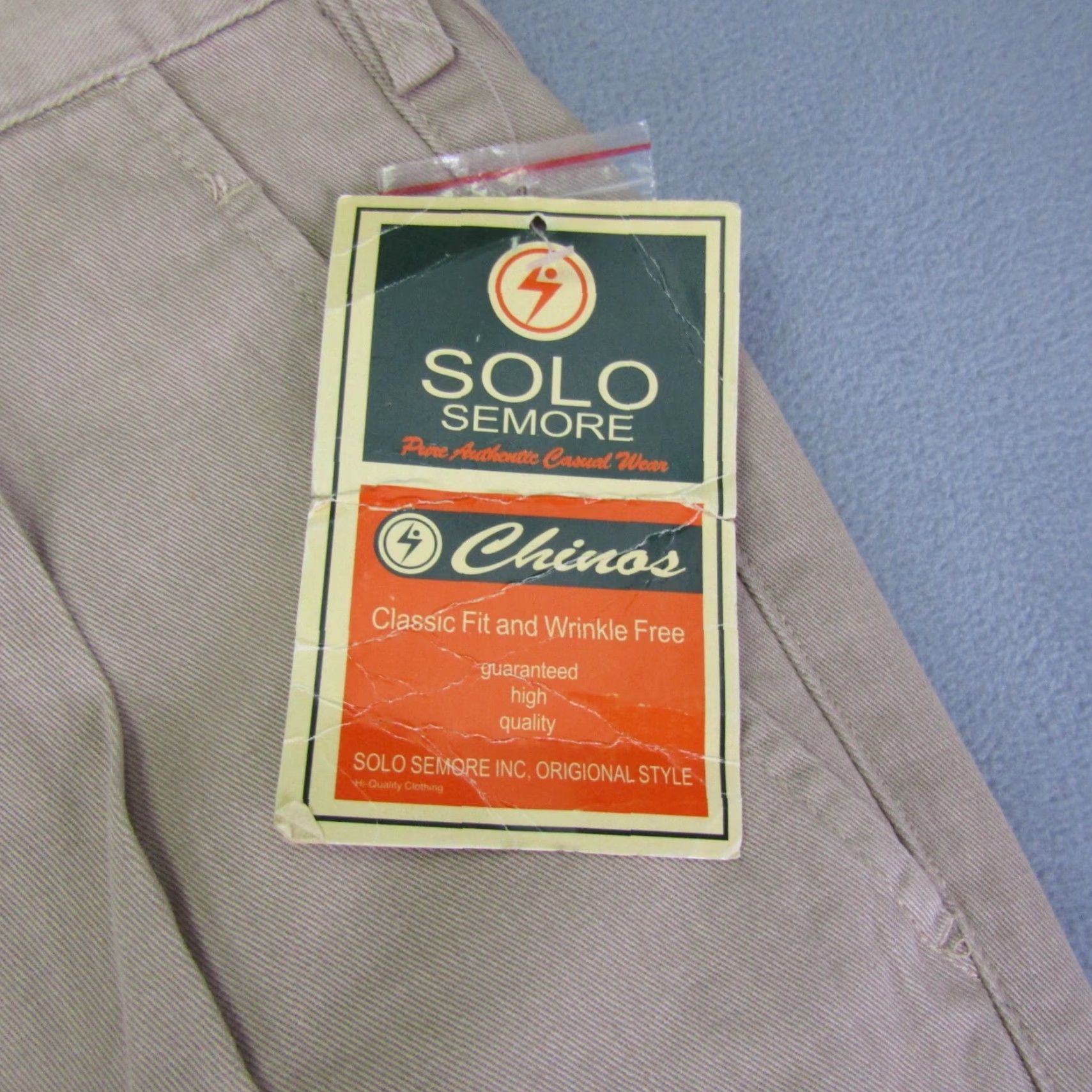 Vintage VINTAGE Solo Semore Pants Mens 38x32 Chino Beige 90s Grunge Deadstock Pleated Button Zipper Pockets Straight Mens Size US 37 - 5 Thumbnail