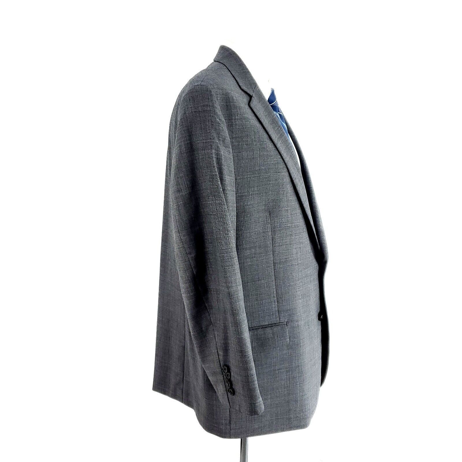 Lauren Ralph Lauren Lauren Ralph Lauren Wool 2 Button Blazer 46R Gray Sharkskin Size 46R - 6 Thumbnail