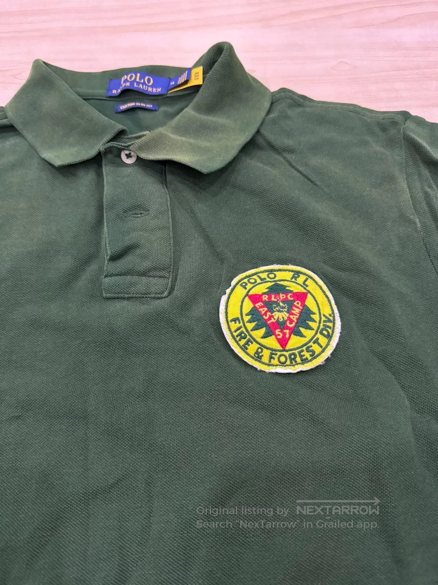 RRL Ralph Lauren RRL Short Sleeve Polo Shirt in Green. Size US M / EU 48-50 / 2 - 2 Thumbnail