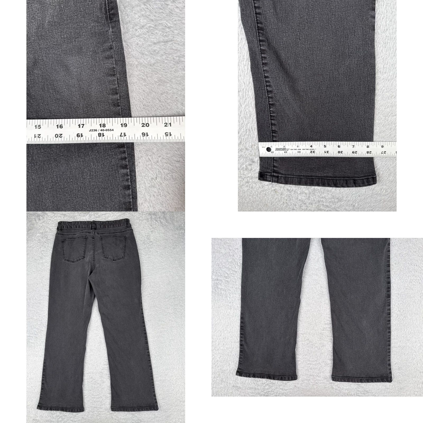 Basic Editions Basic Editions Jeans Womens 12 Black Denim Bootcut Mid Rise Cotton Blend 32x27 Size 34" / US 12 / IT 48 - 9 Thumbnail