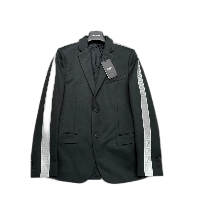 Fendi Side Logo Striped Suit Jacket-yf