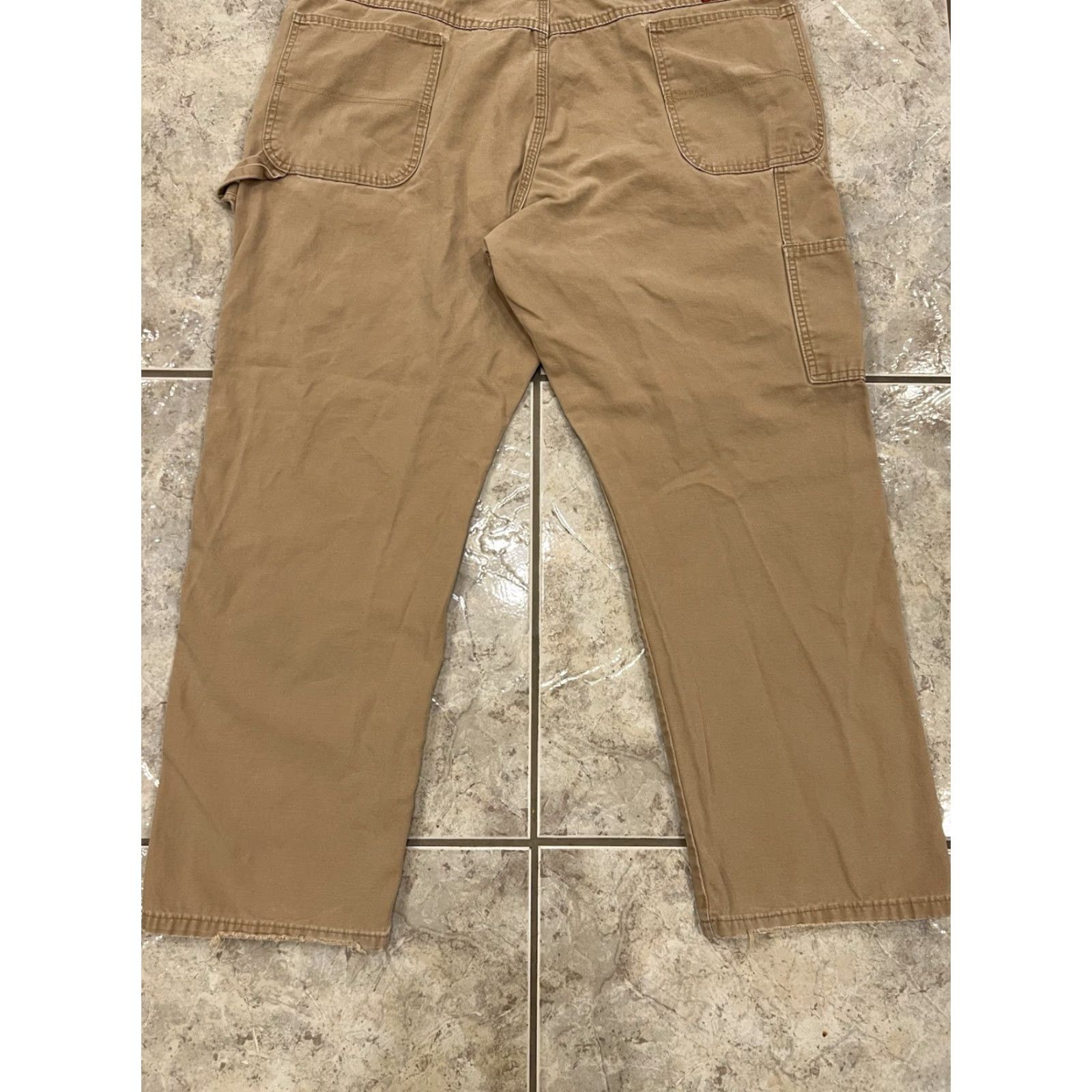 Wrangler VINTAGE Wrangler Khaki Tan Carpenter Jeans Mens 42X30 Relaxed 5-Pocket Denim Workwear Utility Pockets Belt Loops 94LSWAO Size US 42 / EU 58 - 2 Thumbnail