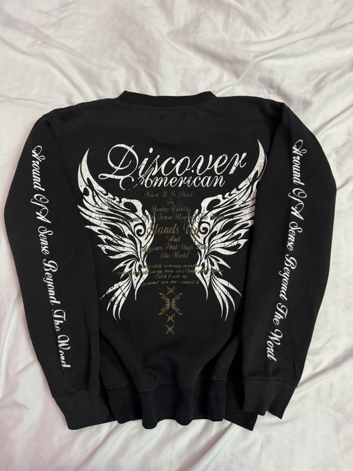 KMRii Distressed Faded Macarester Wid Poems Gothic Sweatshirt Size US M / EU 48-50 / 2 - 2 Thumbnail