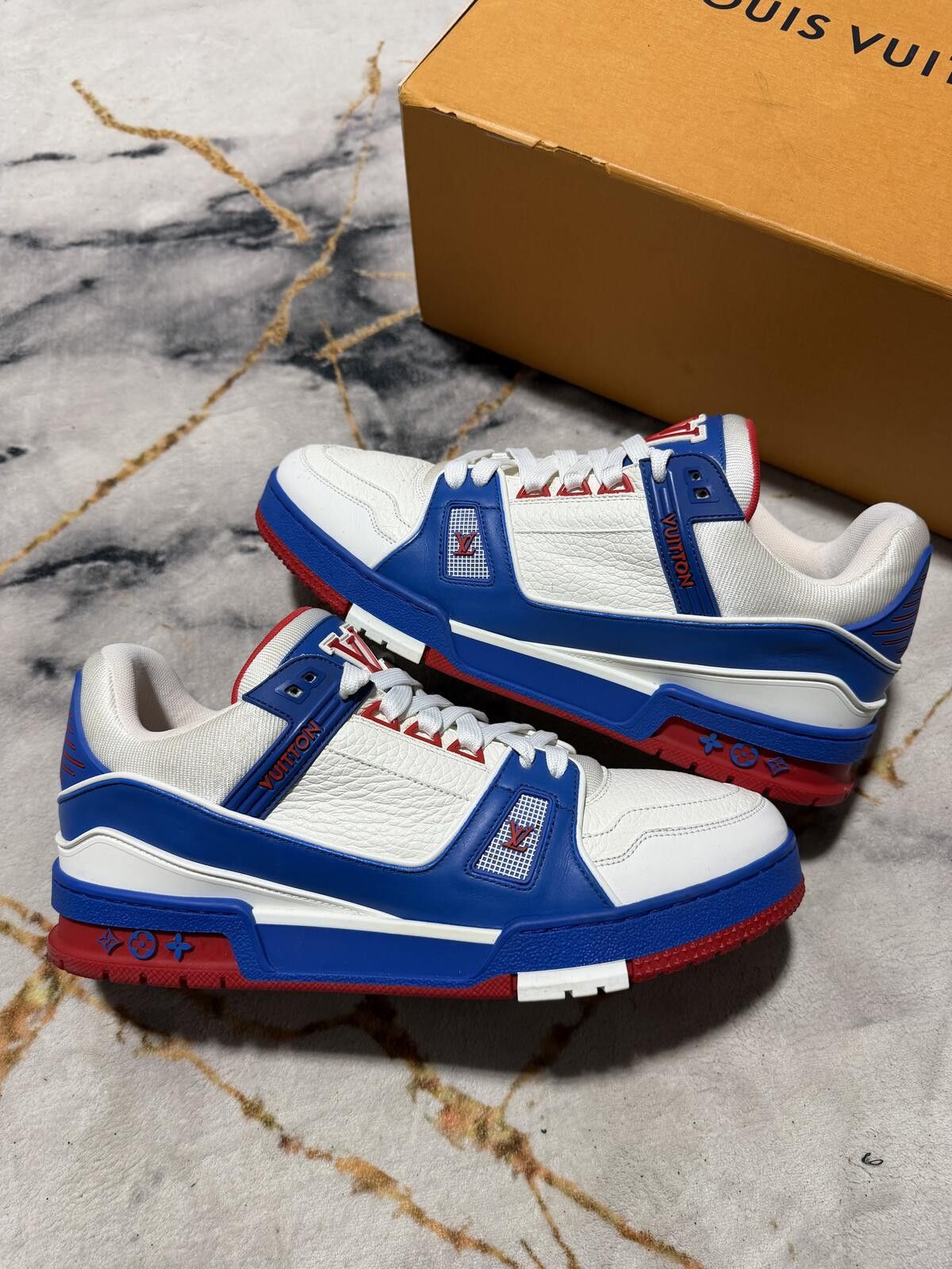 Louis Vuitton Louis Vuitton LV Trainer Blue White Red - Sz 10US Size US 10 / EU 43 - 3 Thumbnail