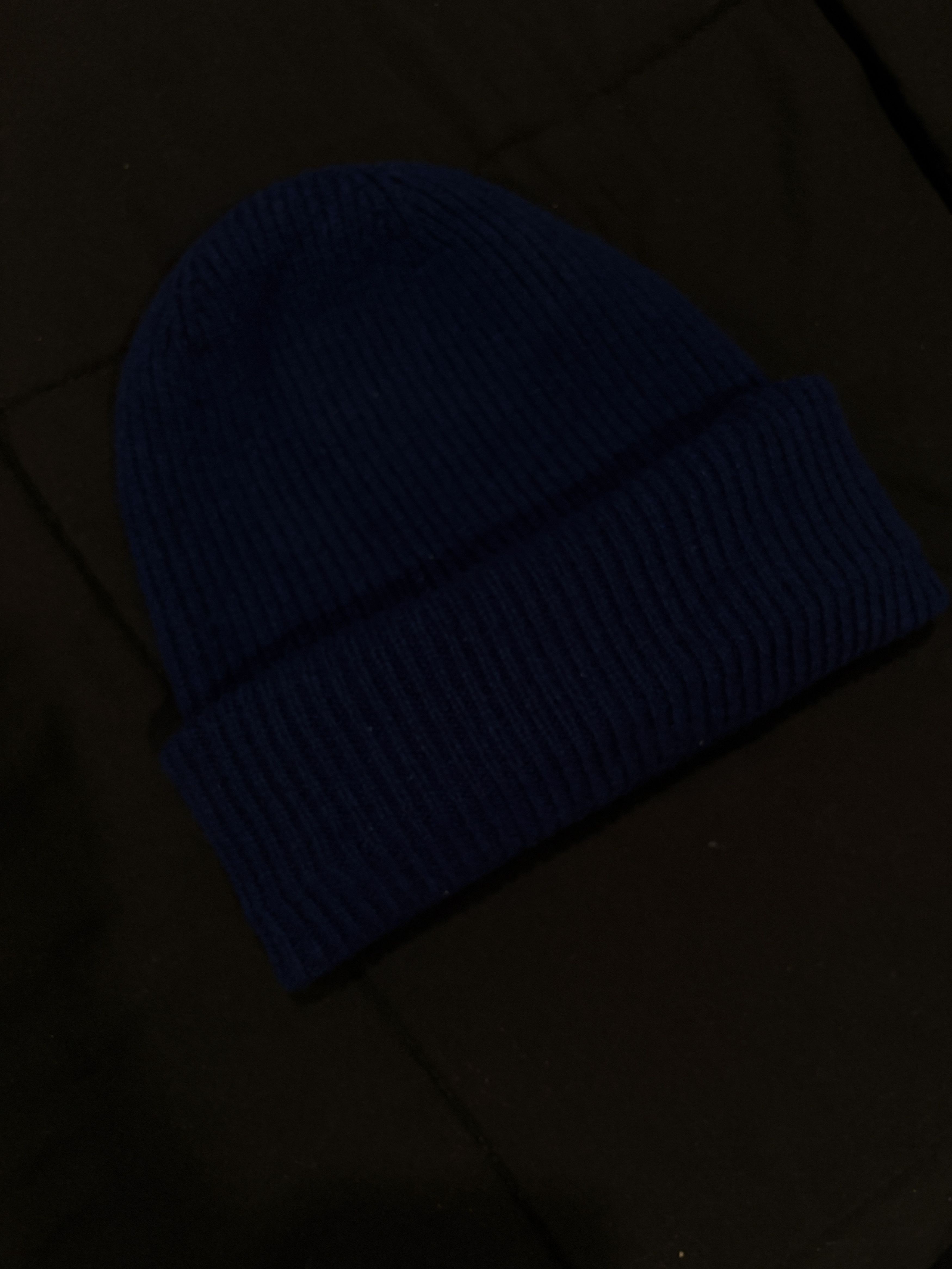 Moncler Moncler Berretto Double Logo Rib Knit Beanie Navy Blue Size ONE SIZE - 5 Thumbnail