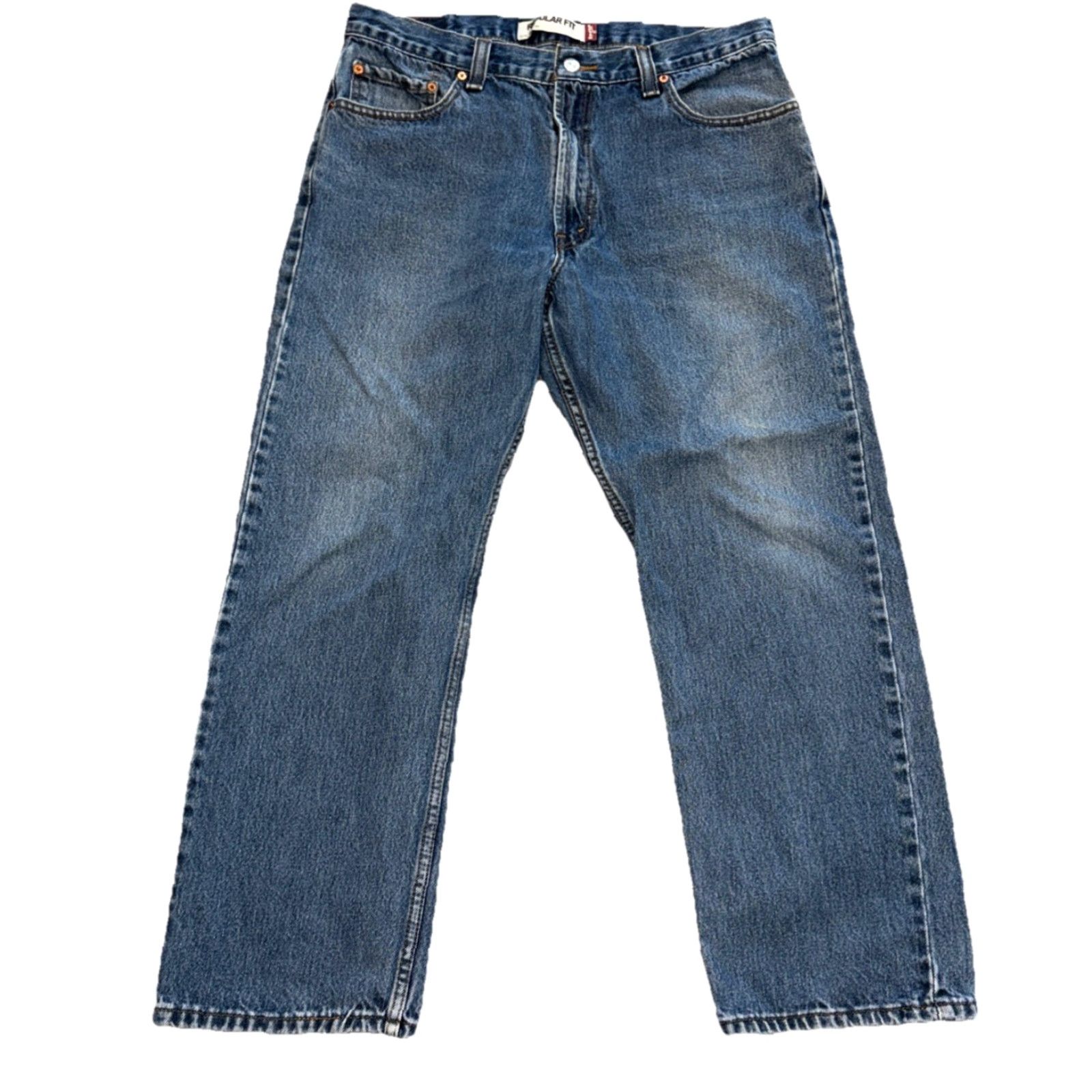 Levi's Levi's 505 Jeans Mens Denim Blue 36X29 Regular Straight 5-Pocket Cotton Denim USA 90s Cowboy Vintage Theme STAGE Size US 36 / EU 52 - 3 Thumbnail