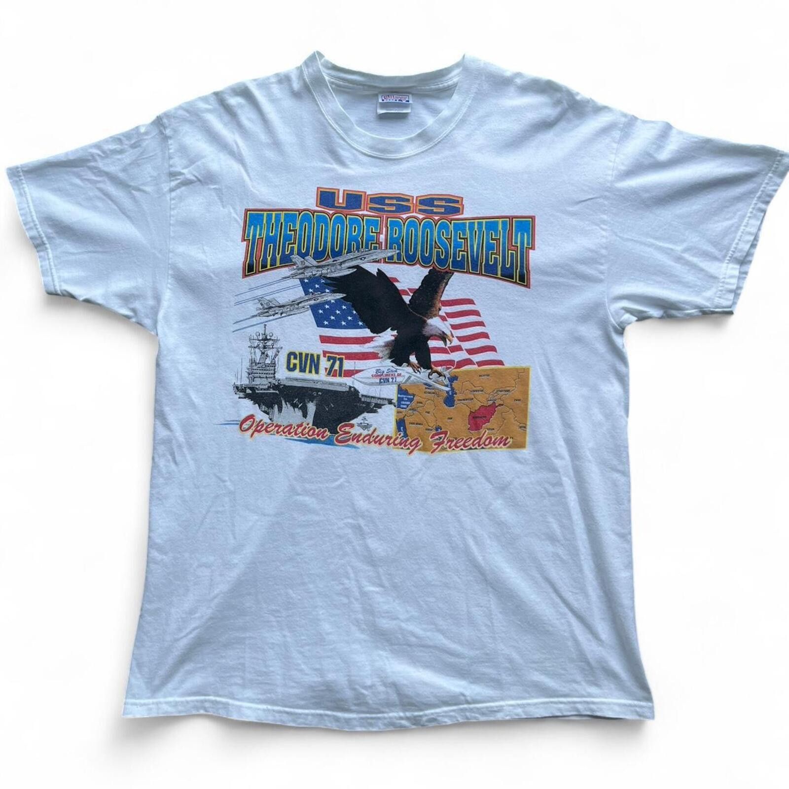 Hanes Vintage Hanes USS Theodore Roosevelt CVN-71 Operation Endur. Size US L / EU 52-54 / 3 - 1 Thumbnail