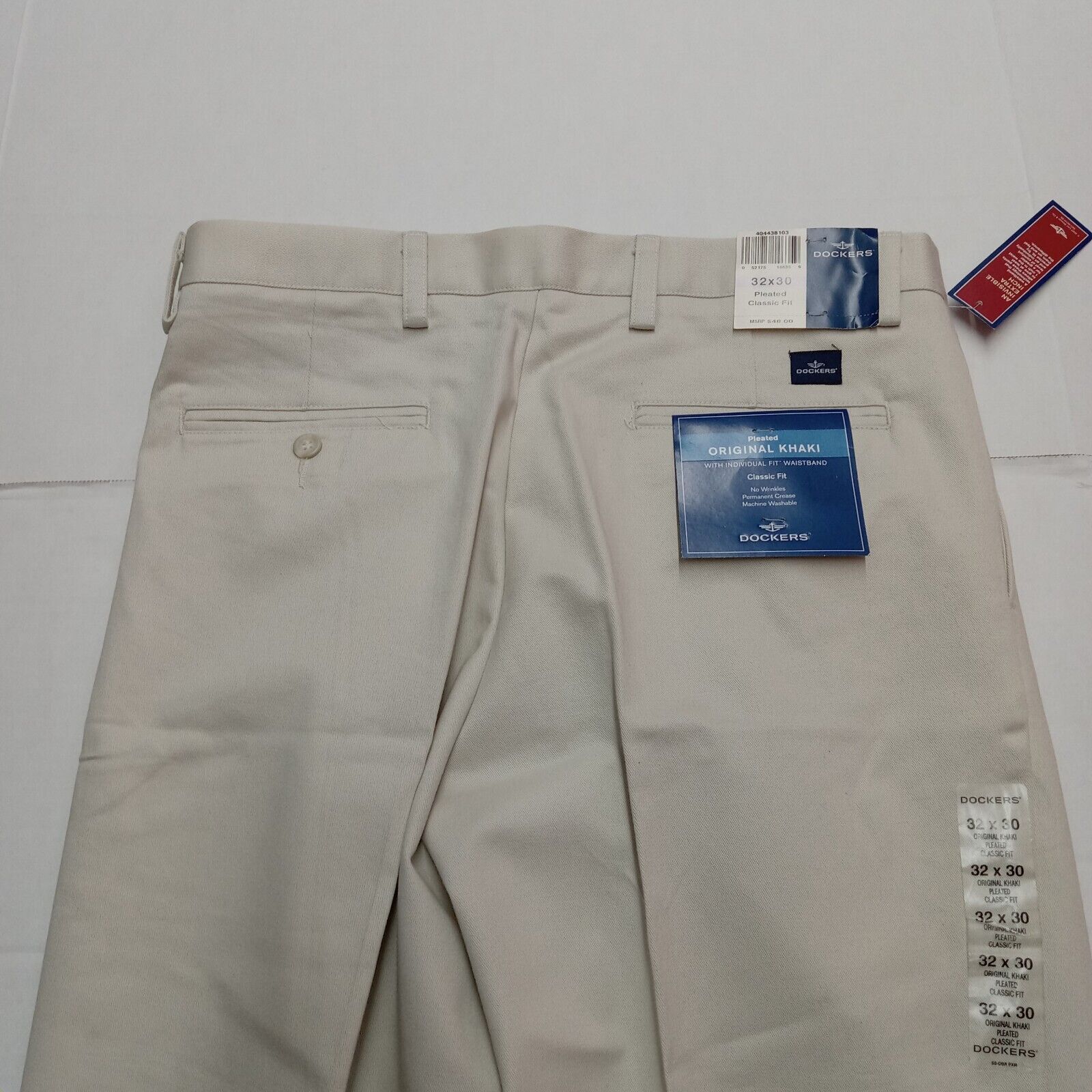 Dockers Dockers Khakis Original Men's 32x30 Beige Pleat Classic Fit Size US 32 / EU 48 - 7 Thumbnail