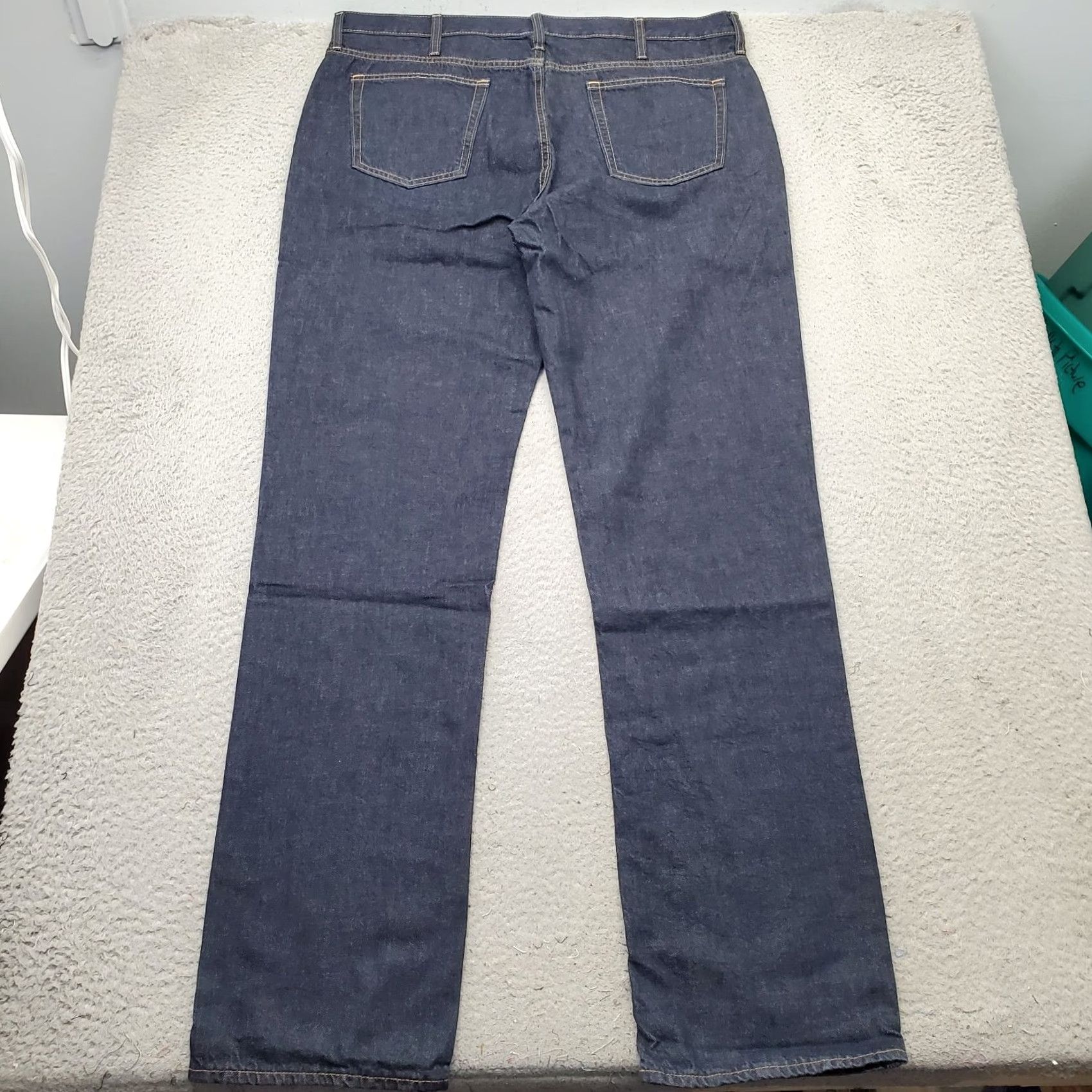 Old Navy Old Navy Mens Straight Jeans 38x36 Blue Denim Regular Fit 5-Pocket 100% Cotton Denim Button Closure Size US 38 / EU 54 - 2 Thumbnail