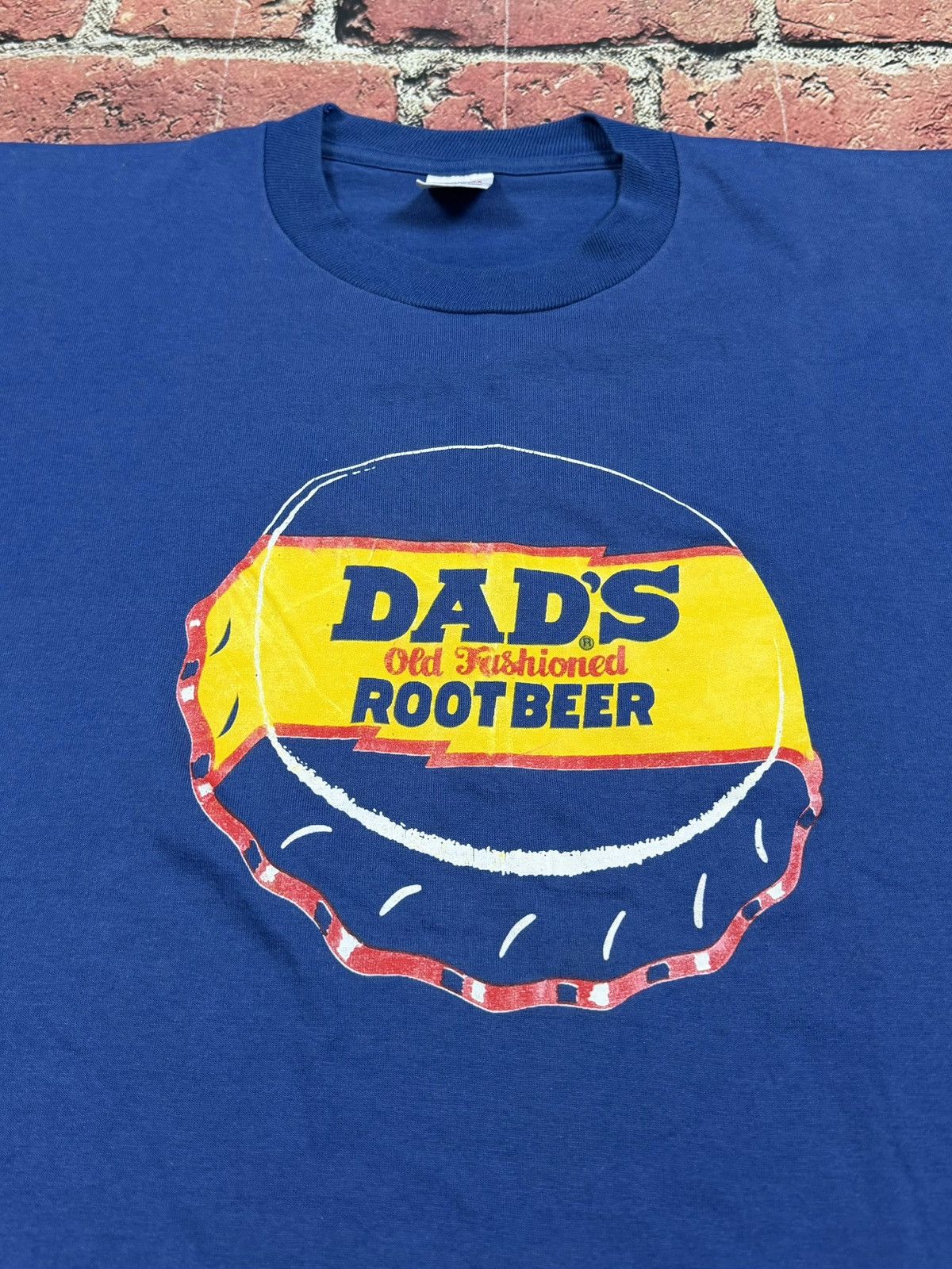 Jerzees Vintage Dad's Root Beer Soda Promo Blue T Shirt 80s 90s USA Size US L / EU 52-54 / 3 - 4 Thumbnail