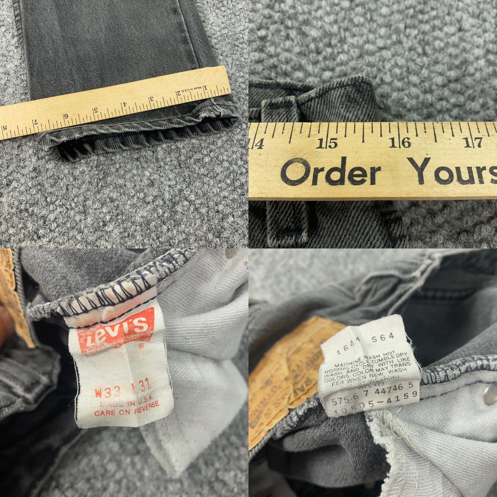 VINTAGE Levi's 505 Jeans - Levi's Jeans - Jeans - Men - 33x31 - Gray - Denim - 80s Grunge USA Distressed Regular Straight Vintage