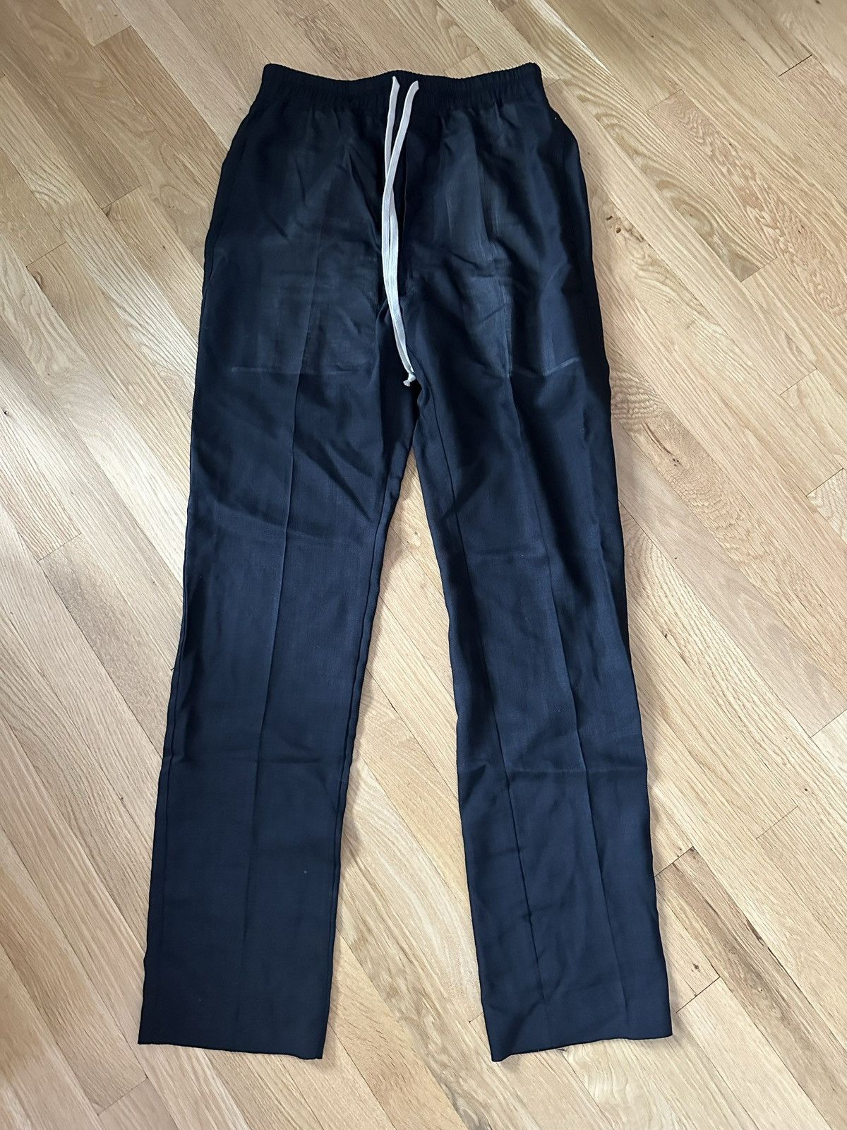 image of Rick Owens Size 48 Phlegethon Opaque Wool Swingers in Black, Men's