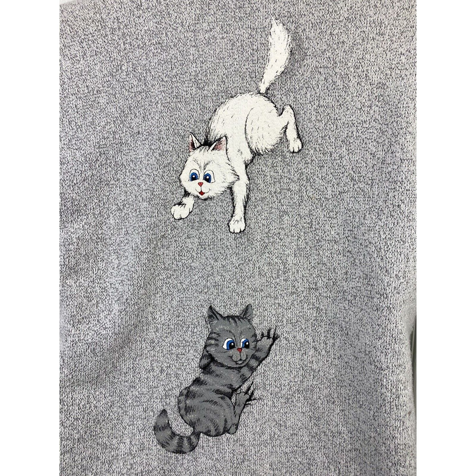 Other VTG ESY Sportswear Painted Cat Zip Sweater Grey Kitten Size S / US 4 / IT 40 - 9 Thumbnail