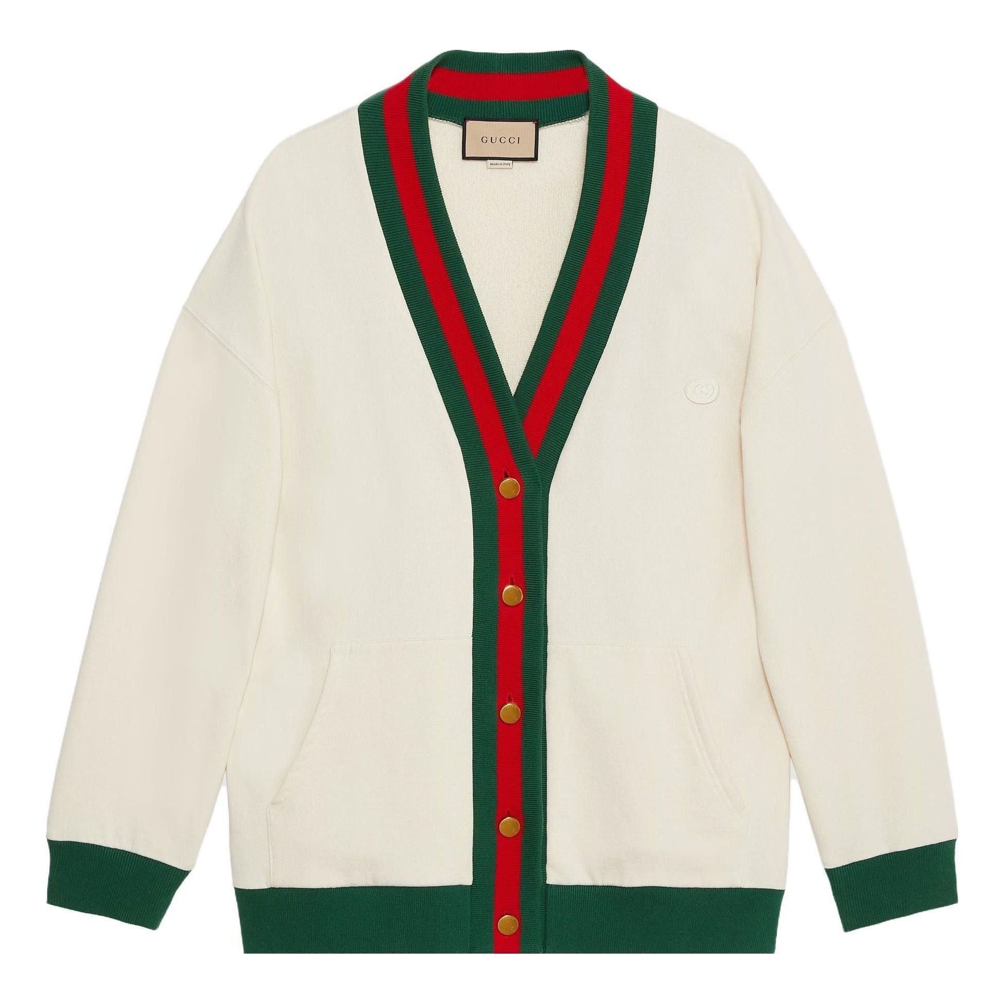 Gucci o1loc1c0925 Cotton Jersey Cardigan With Web in Multicolor Size US XS / EU 42 / 0 - 1 Thumbnail