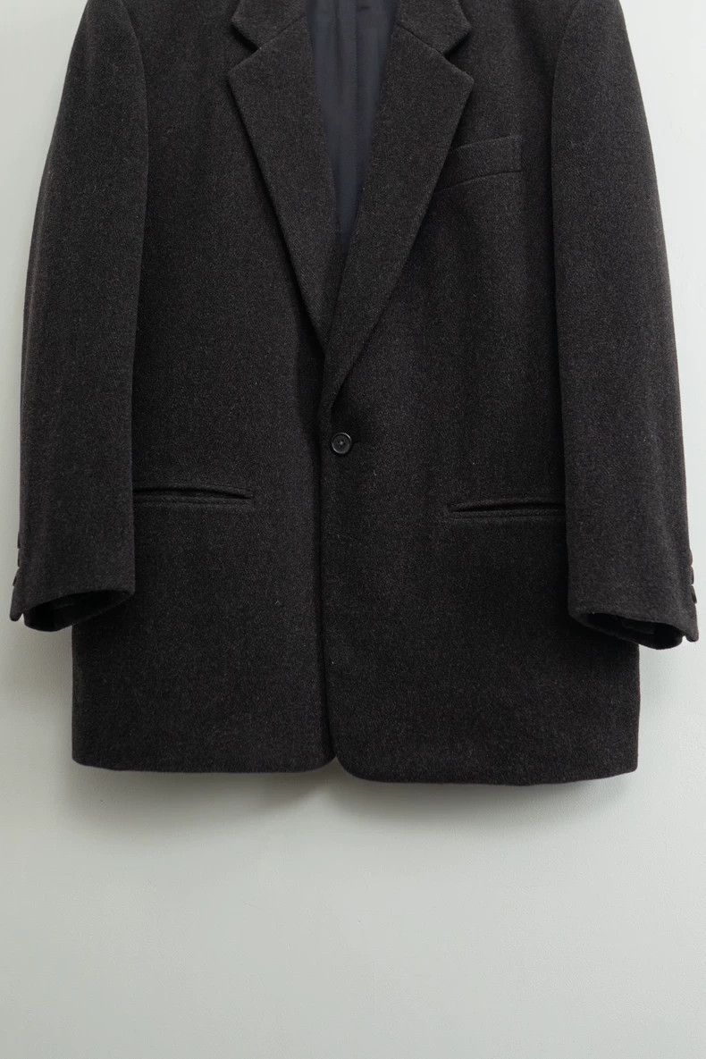 Yohji Yamamoto Yohji Yamamoto size m 80s Wide-shouldered one-button wool s Size 36R - 3 Thumbnail