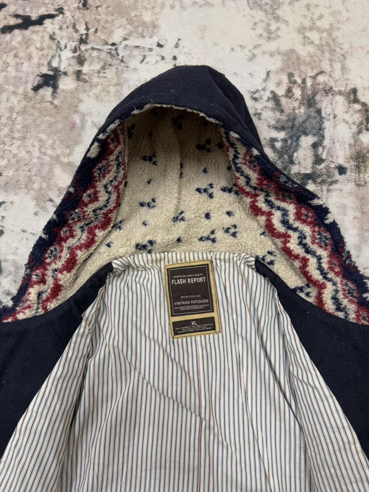 Japanese Brand Vintage Fatigues Fleece Sherpa Hoodie Wool Duffle Jacket Size US M / EU 48-50 / 2 - 9 Thumbnail