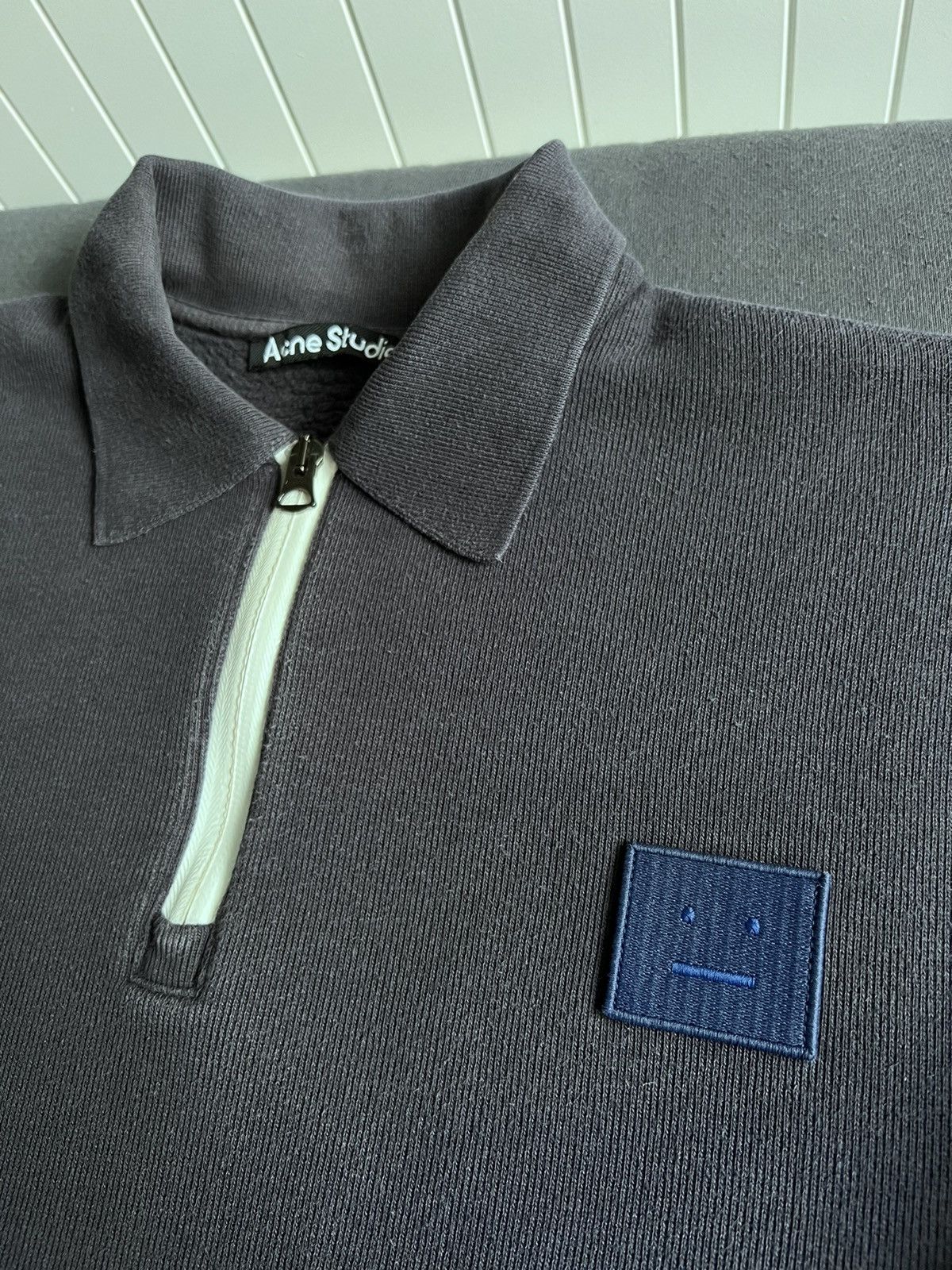 Acne Studios Acne studios Half zip sweatshirt face logo FA-UX-SWEA000043 Size US M / EU 48-50 / 2 - 2 Thumbnail