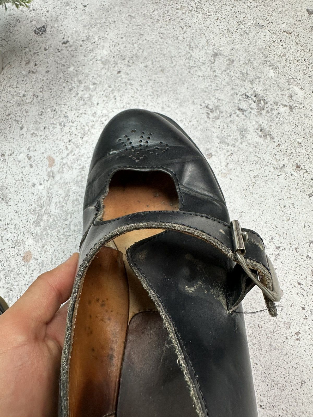 Dr. Martens × Vintage Vintage 90s Dr Martens Goth Chunky Platform Leather Mules 10 Size US 8 / EU 41 - 19 Thumbnail