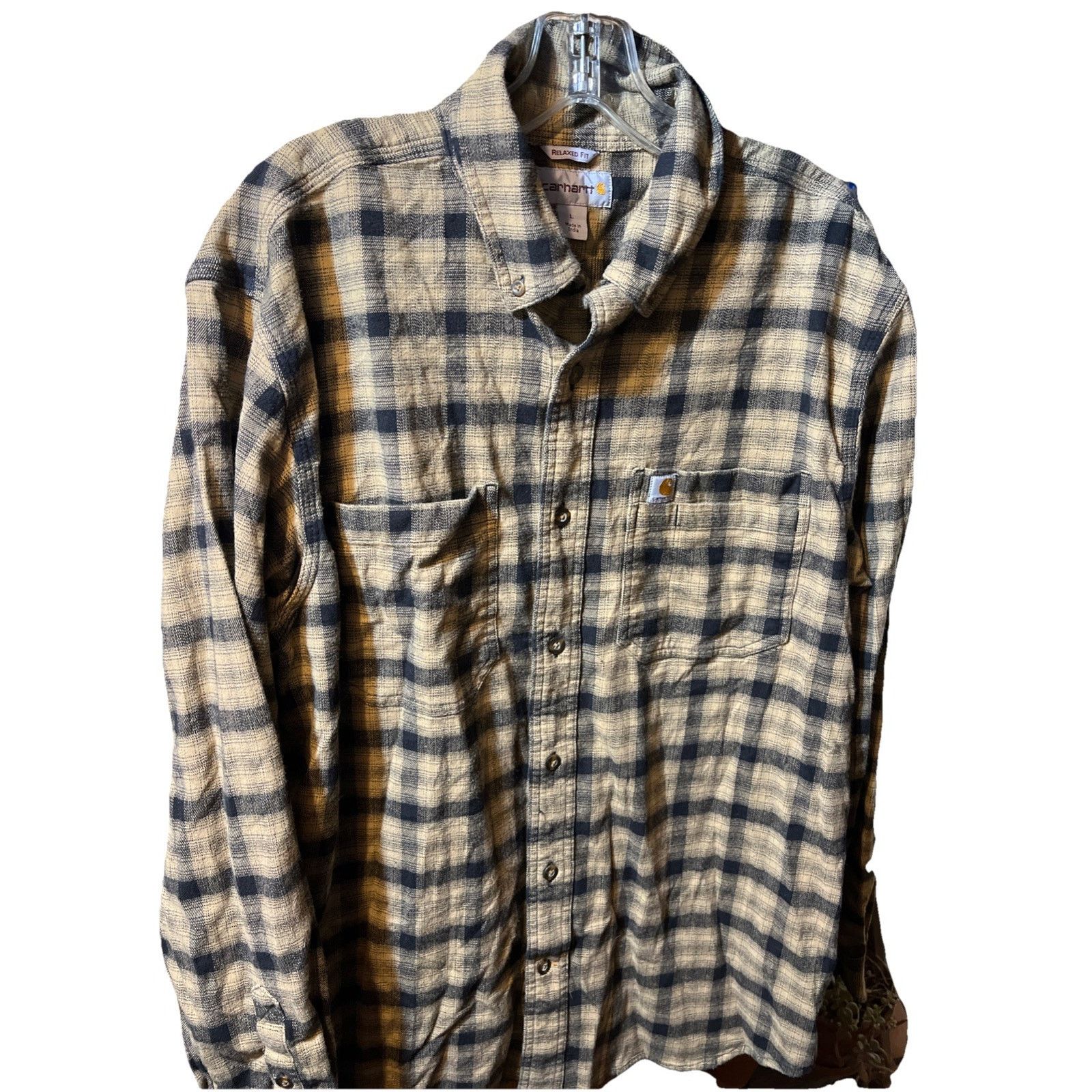 Carhartt Carhartt Shirt Mens L Brown Plaid Outdoor Relaxed Fit Button Size US L / EU 52-54 / 3 - 1 Thumbnail