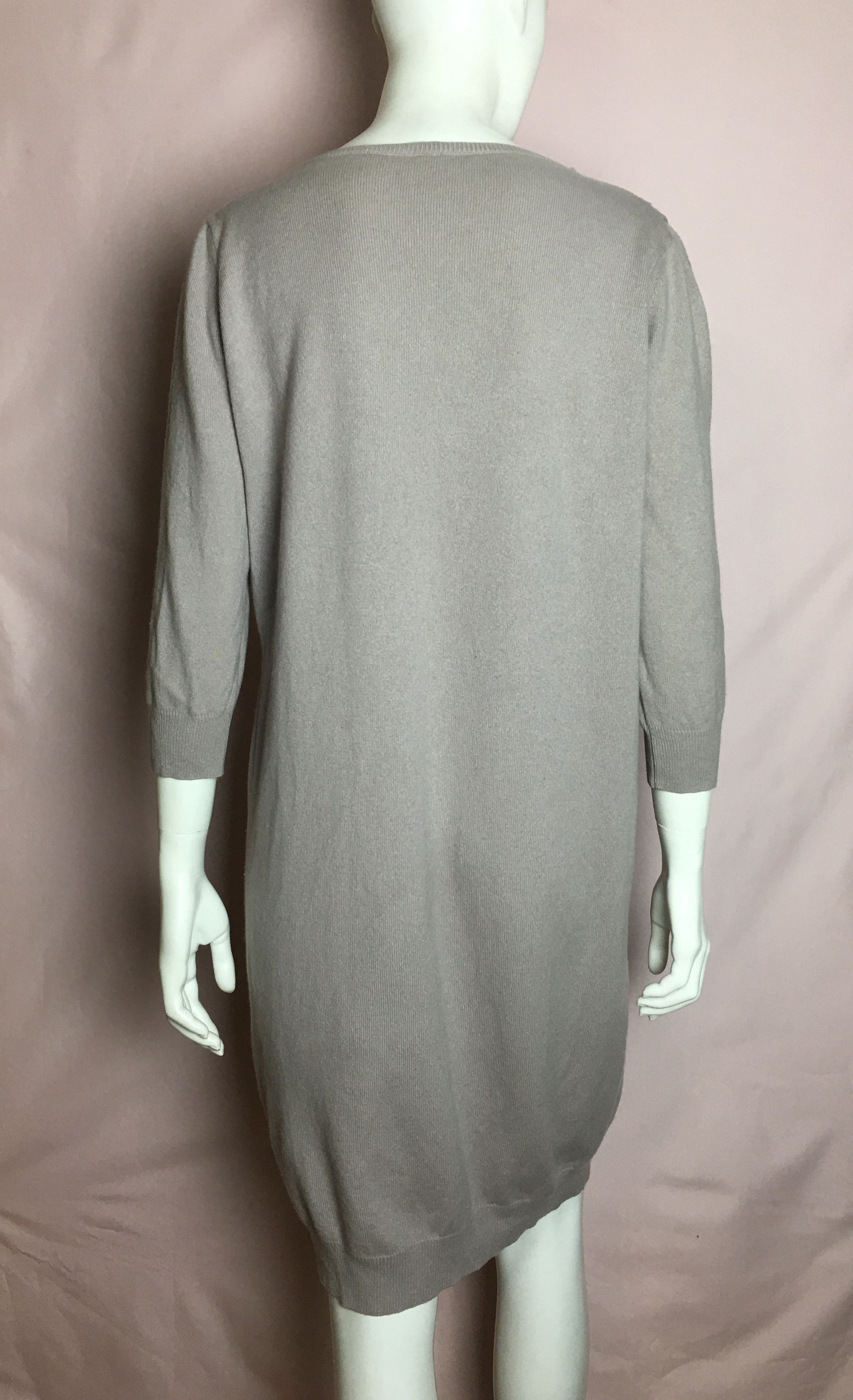 Fabiana Filippi Fabiana Filippi Wool Silk Blend Knit Dress Beige 3/4 Sleeve Size M / US 6-8 / IT 42-44 - 4 Thumbnail