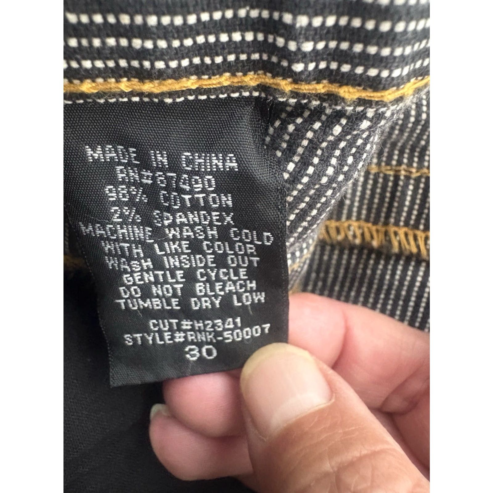 Vintage VINTAGE Rank Women's Striped Military Style Denim Jeans Size 30 Black/White 90s Grunge Size 30" / US 8 / IT 44 - 8 Thumbnail