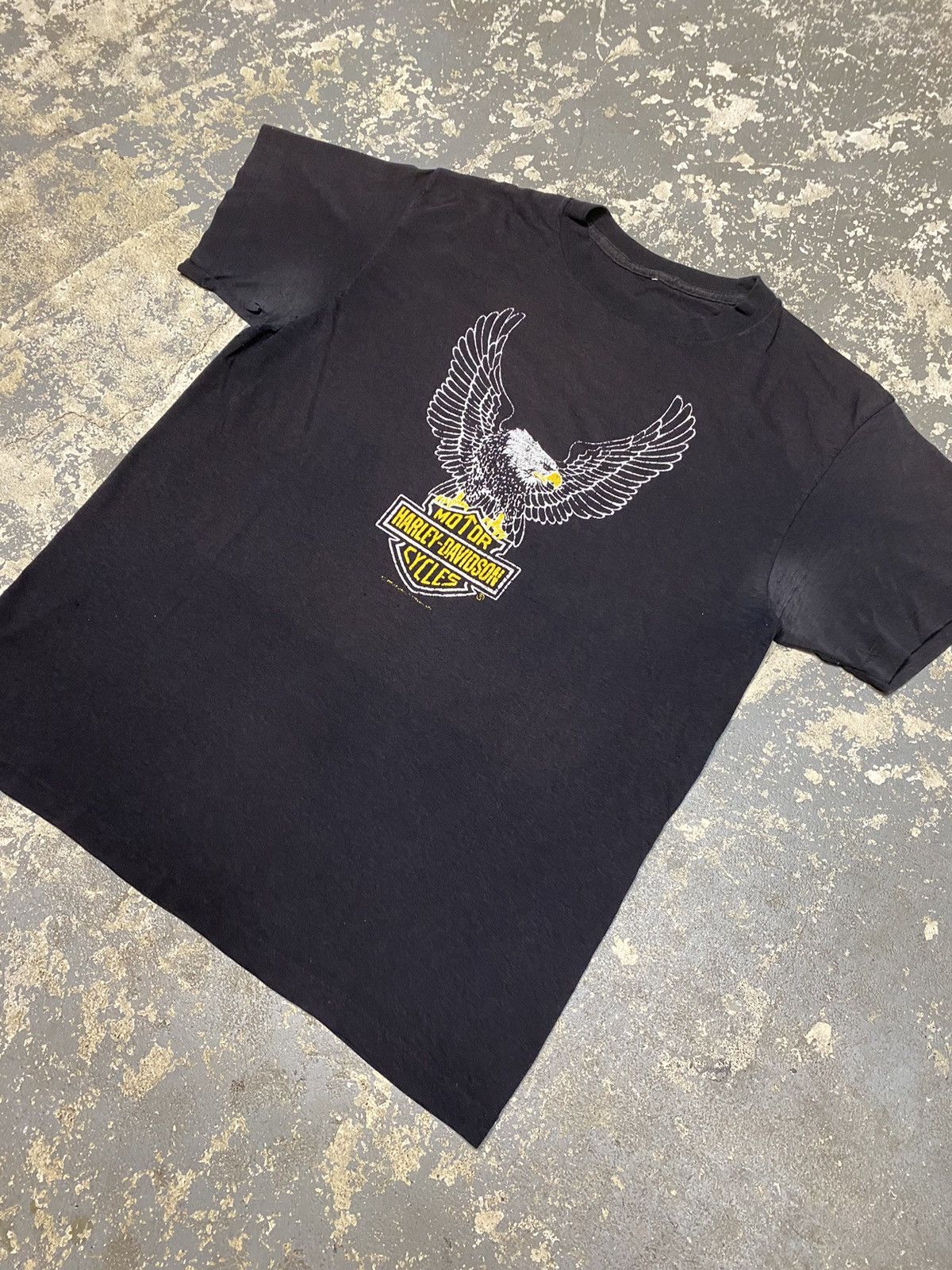 Harley Davidson × Vintage Vintage Harley Davidson Eagle 70s/80s Thin USA Tshirt Size US M / EU 48-50 / 2 - 2 Thumbnail