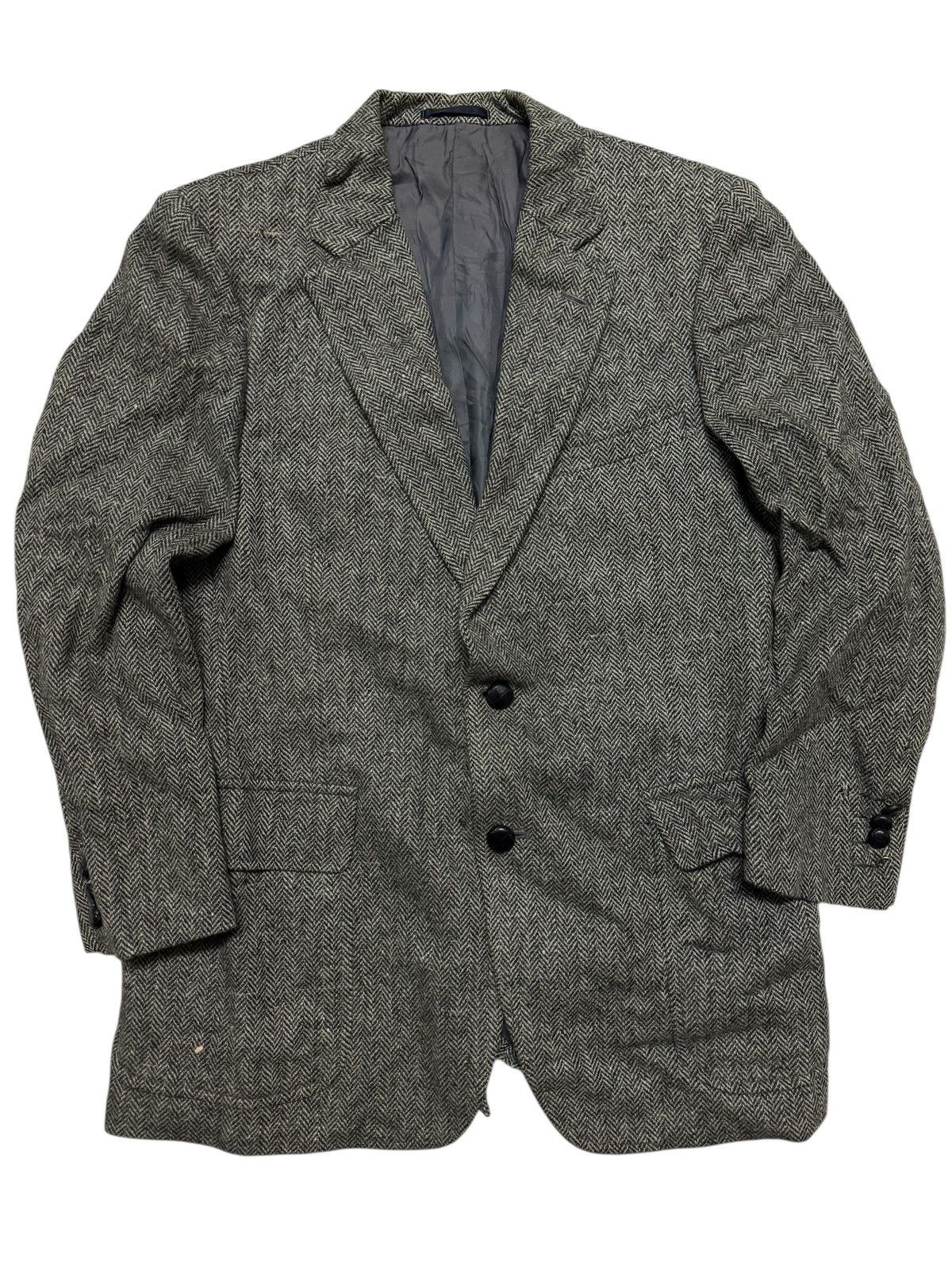 💥VINTAGE 90's BURBERRY BLAZER WOOL GREY DOUBLE SPAN
