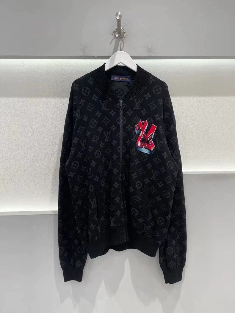 Louis Vuitton Louis Vuitton Wool graffiti-covered zipper jacket 2501-Next Size US M / EU 48-50 / 2 - 1 Thumbnail