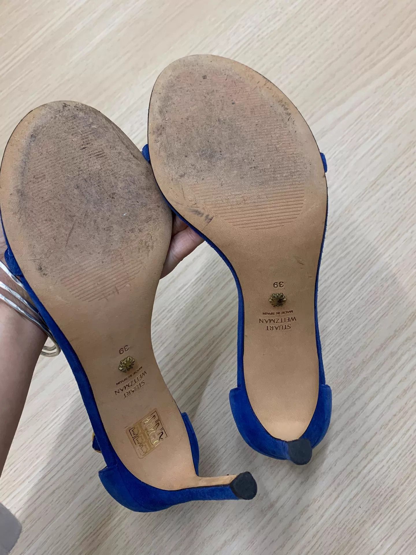 Stuart Weitzman SW Blue One-Strap High Heels 39 New Size US 8.5 / IT 38.5 - 4 Thumbnail