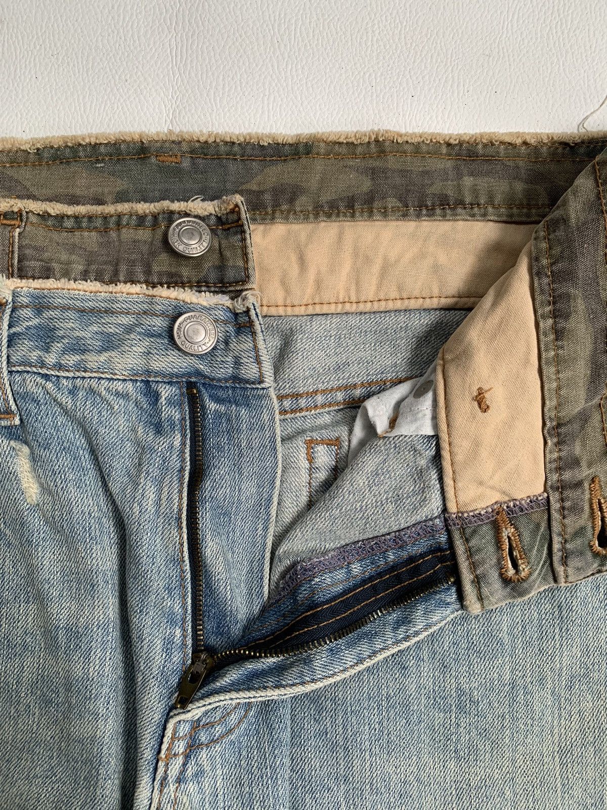 If Six Was Nine 2000s Japanese Brand Double Waist Denim Jeans Size US 32 / EU 48 - 5 Thumbnail