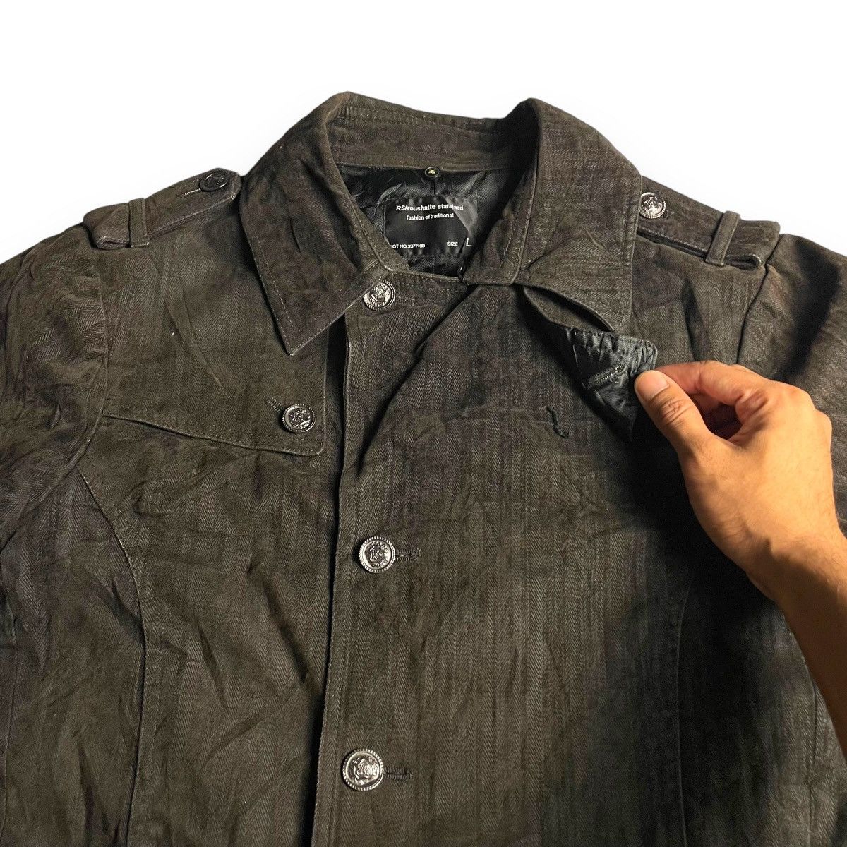 If Six Was Nine 🇯🇵 ROUSHATTE STANDARD GOTHIC MILITARY DENIM JACKET Size US L / EU 52-54 / 3 - 5 Thumbnail