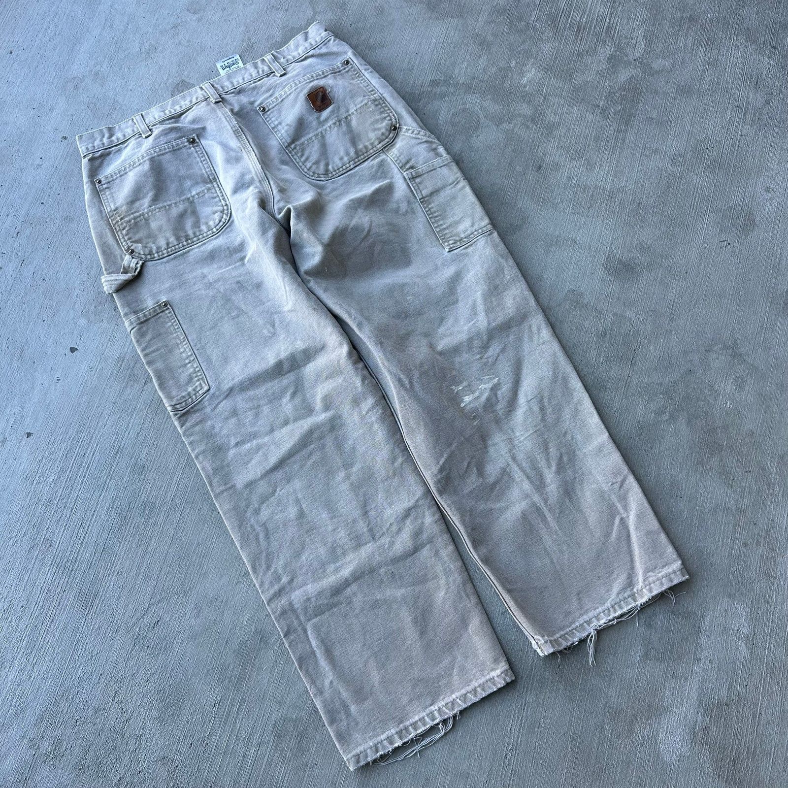 Carhartt × Vintage Carhartt TAN brown double knee work wear carpenter pants Size US 34 / EU 50 - 4 Thumbnail