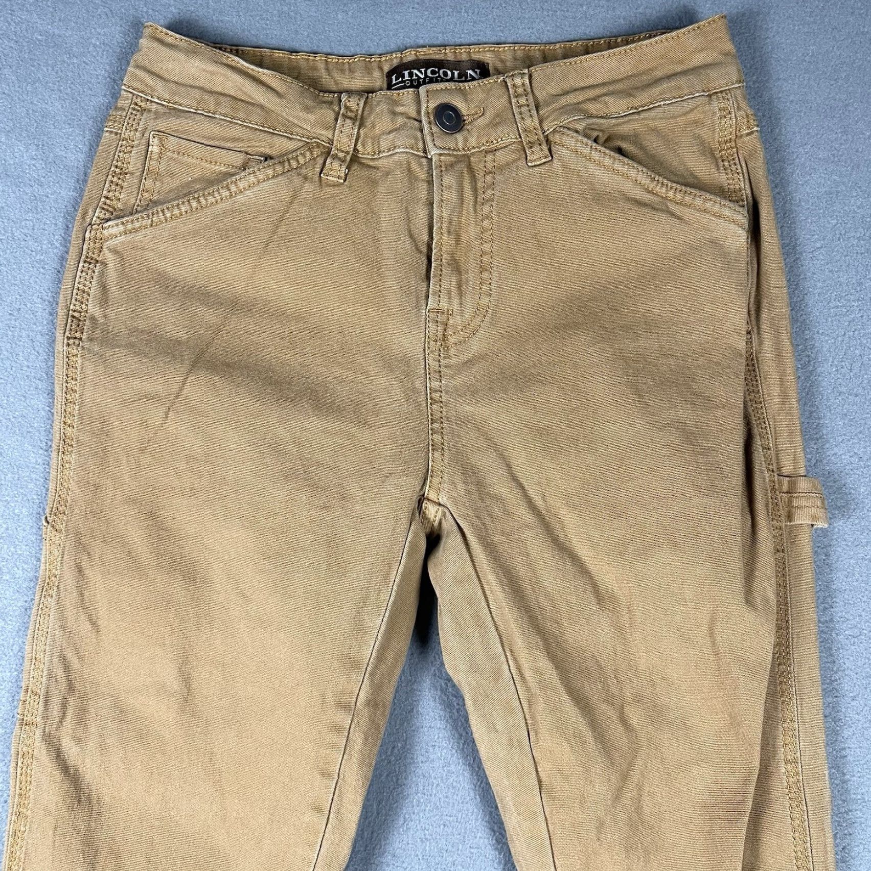 Vintage Lincoln Outfitters Women’s Pants Carpenter Size 2 Duck Brown Cotton Spandex Straight Leg Workwear Pockets Vintage? No Size 26" / US 2 / IT 38 - 2 Thumbnail