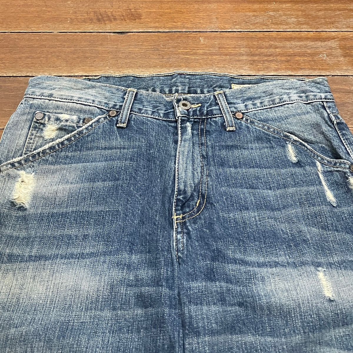 Le Grande Bleu (L.G.B.) Rare Vintage Japanese Brand Chip Pepper Flared Jeans 1990s Size US 31 - 3 Thumbnail
