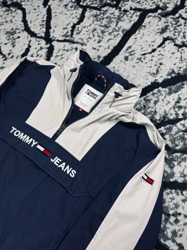 Tommy Hilfiger Tommy Hilfiger white navy blue logo anorak jacket XXL Size US XXL / EU 58 / 5 - 3 Thumbnail