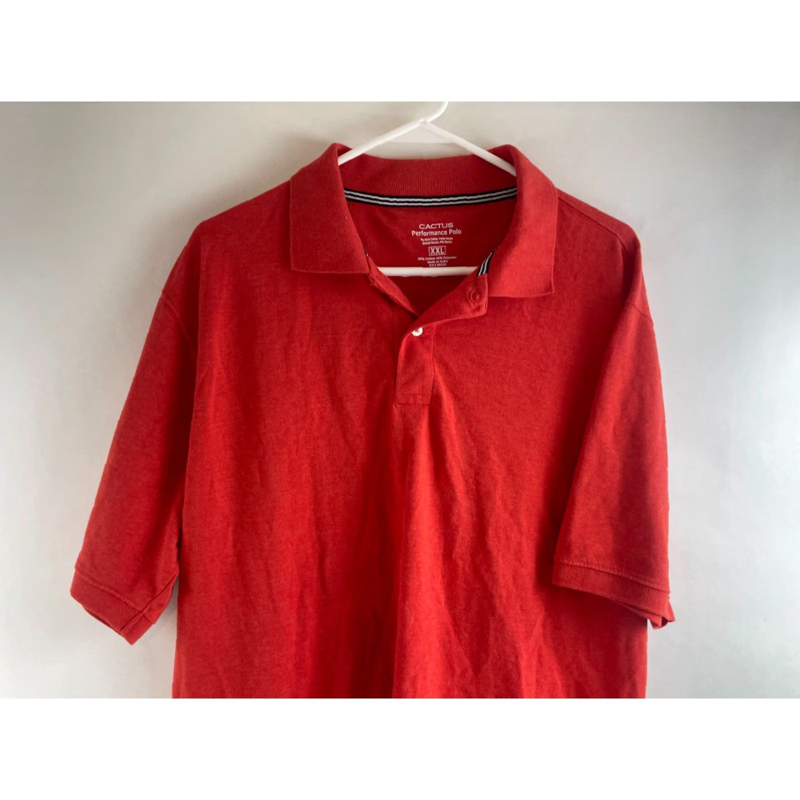 Vintage Cactus Performance Polo Shirt Men XXL Solid Red Short Sleeve Size US XXL / EU 58 / 5 - 3 Thumbnail