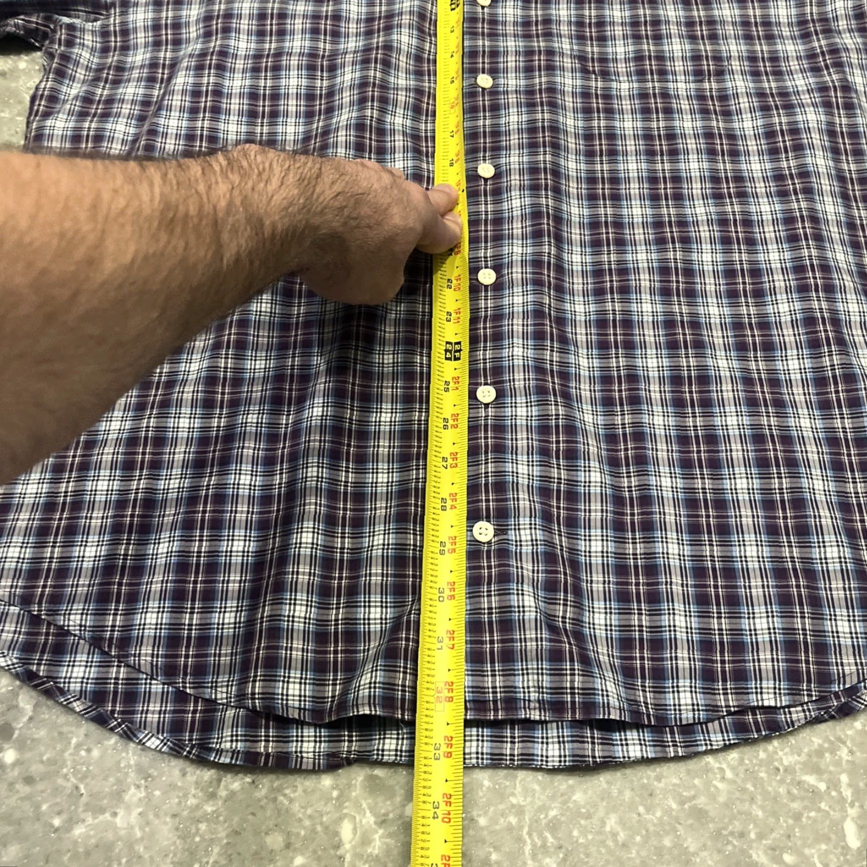 Peter Millar PETER MILLAR Purple Check Long Sleeve Button-Down Shirt XL Mens Button-Up Cotton Size US XL / EU 56 / 4 - 4 Thumbnail