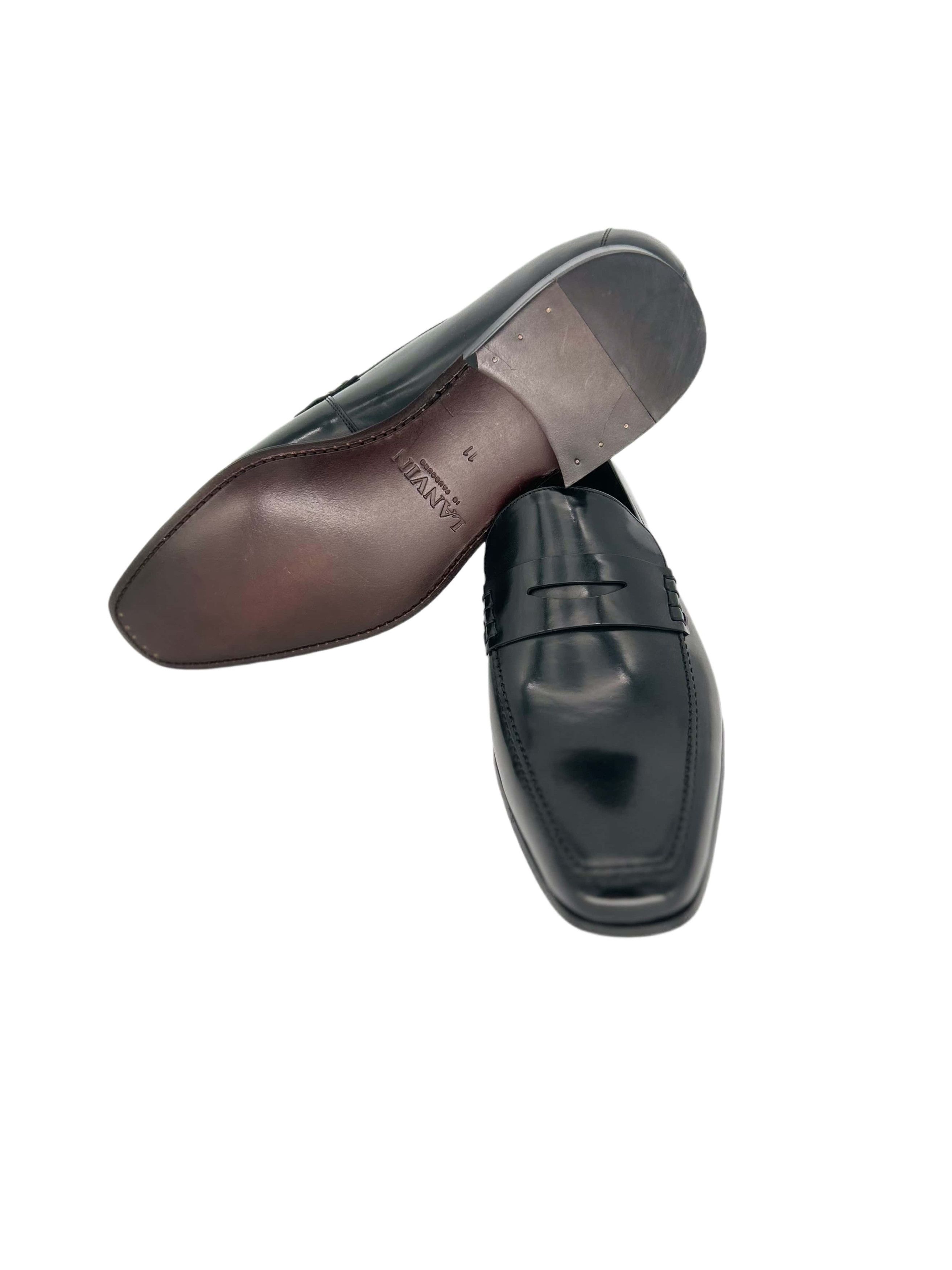Lanvin Lanvin Black Hi-Shine Leather 'Penny' Loafer Size US 9 / EU 42 - 5 Thumbnail