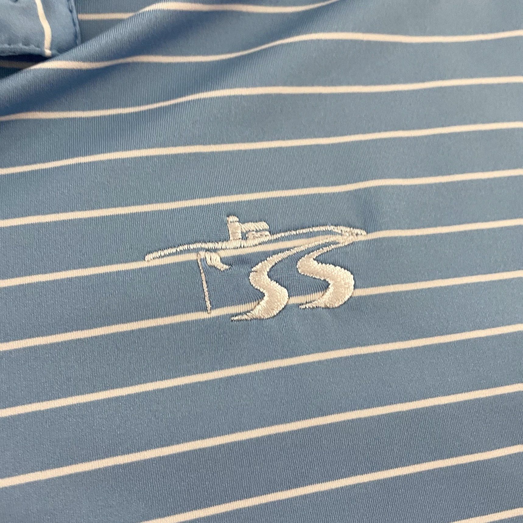 Footjoy FootJoy Short Sleeve Striped Button-Up Golf Polo Shirt Men's XL Blue White Size US XL / EU 56 / 4 - 3 Thumbnail