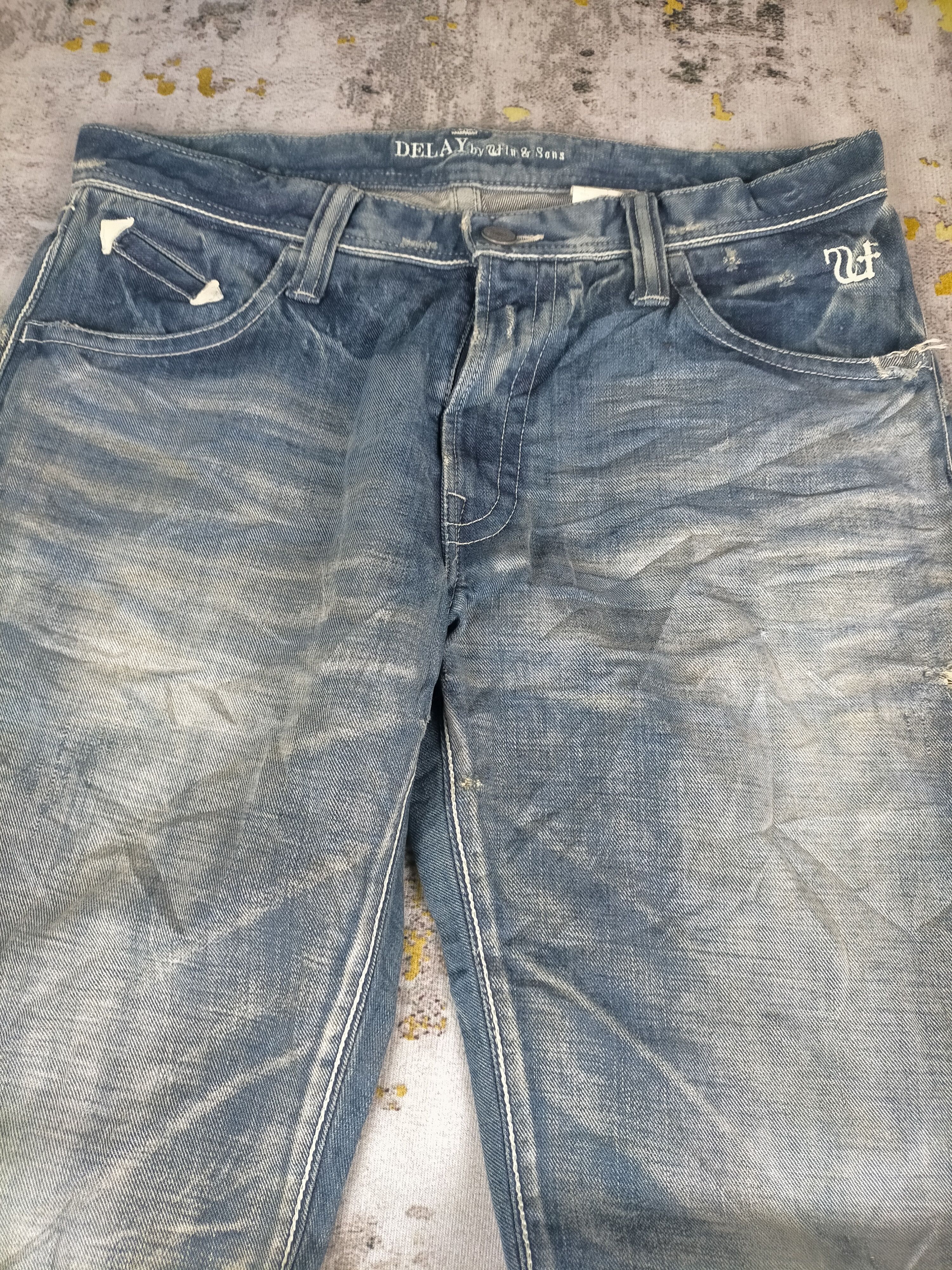 If Six Was Nine 🔥 90s Flared Delay By Fin & Sons Mudwash Jeans Size US 33 - 3 Thumbnail