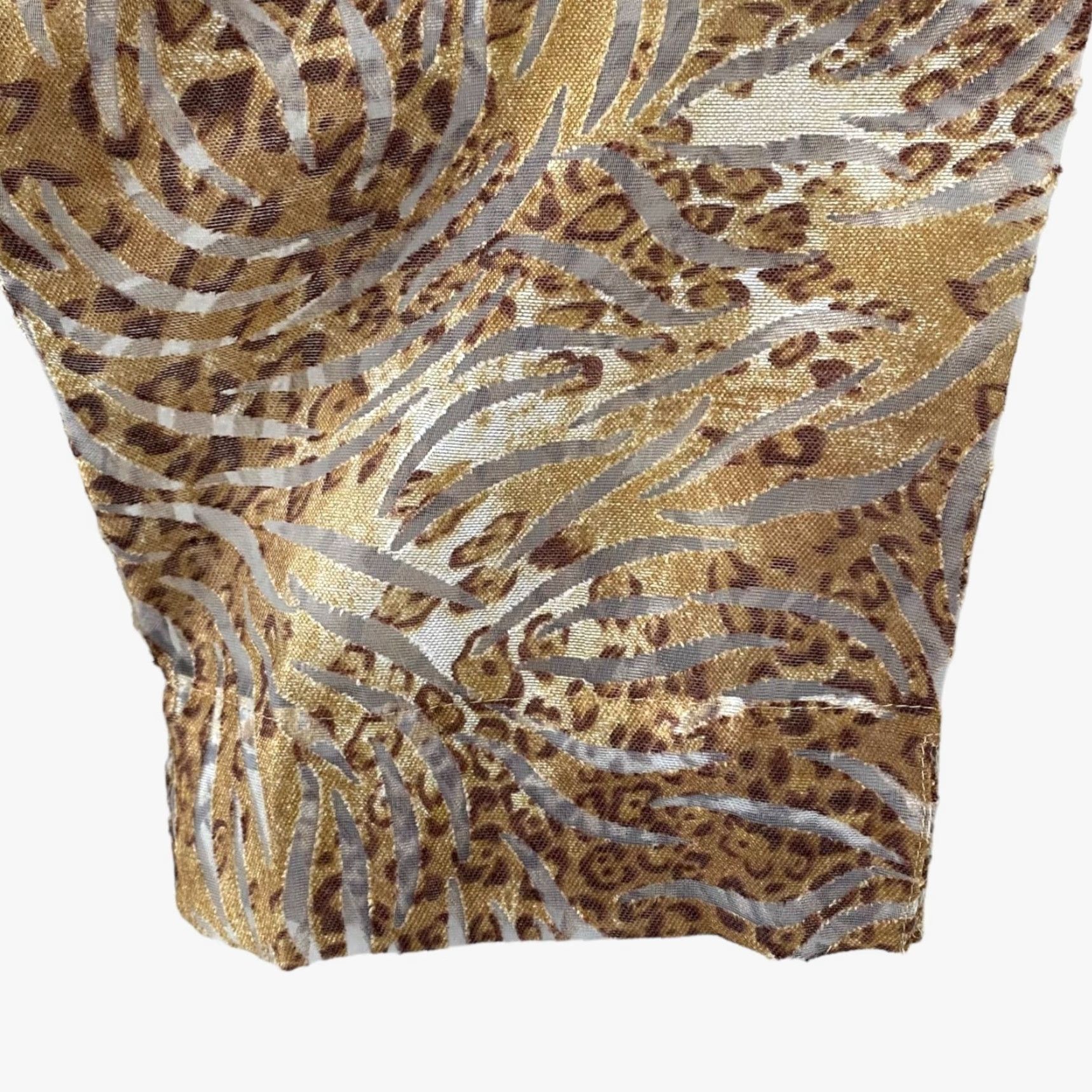 Vintage Draper's & Damons Sheer Animal Print Button-Up Blouse Brown Womens 2X Plus Size 2X Button-Up Shirt Size XXL / US 16-18 / IT 52-54 - 7 Thumbnail