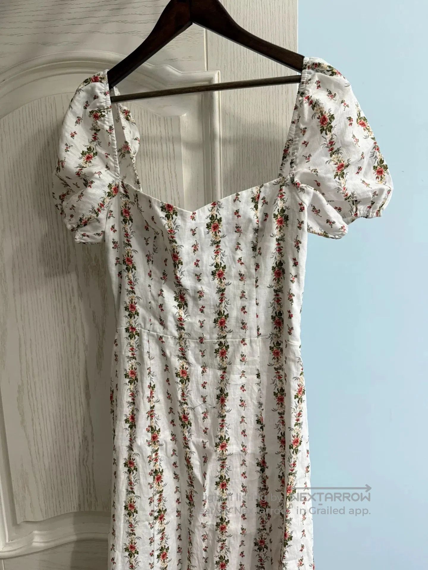 Reformation Floral Ruffled Linen Midi Dress. Size M / US 6-8 / IT 42-44 - 2 Thumbnail
