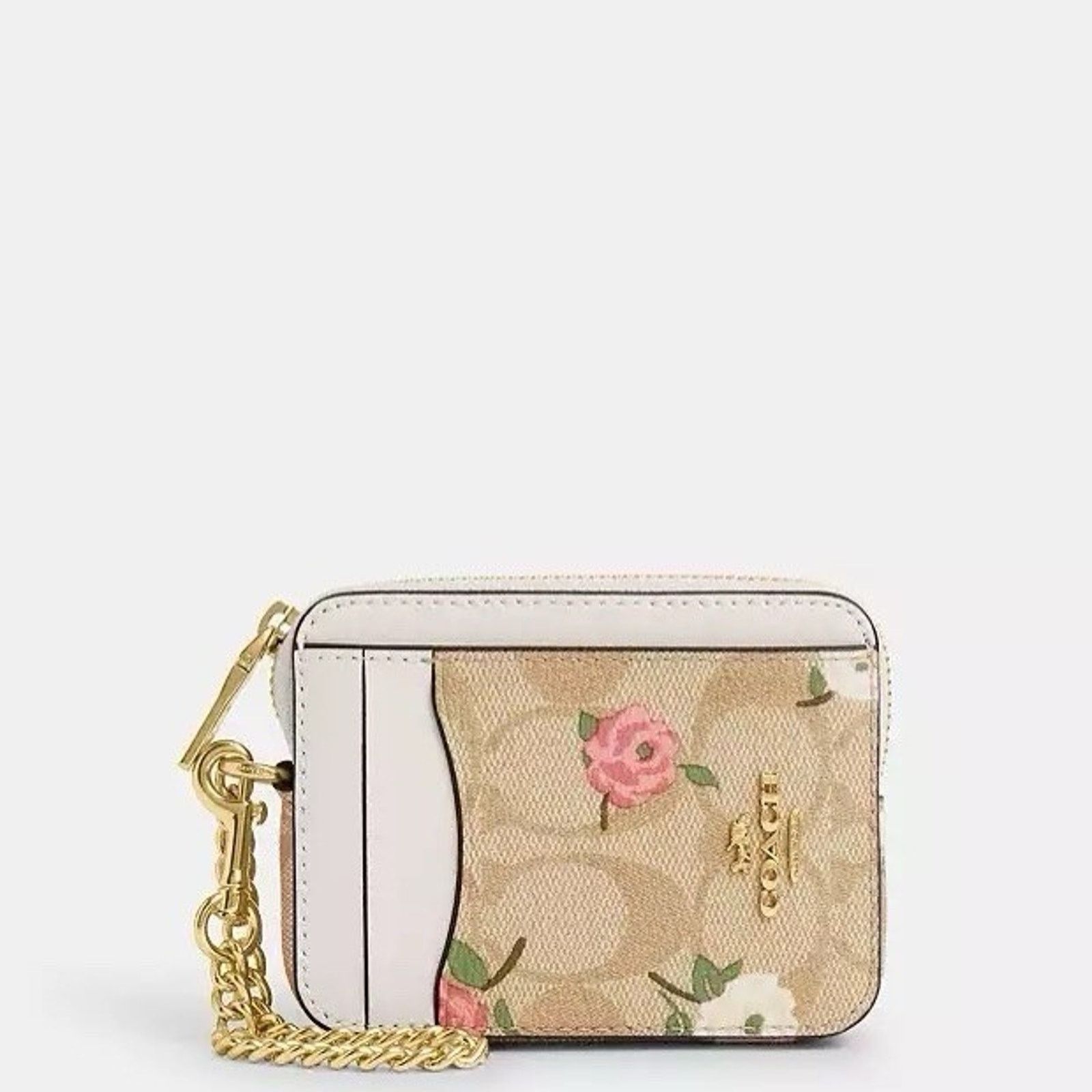 Coach NWT Coach Zip Card Case In Signature Canvas Floral CR971 Size ONE SIZE - 3 Thumbnail