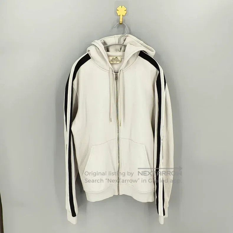 Hermes Hermes Gray striped printed zip-up hooded casual long-slee Size US M / EU 48-50 / 2 - 1 Thumbnail