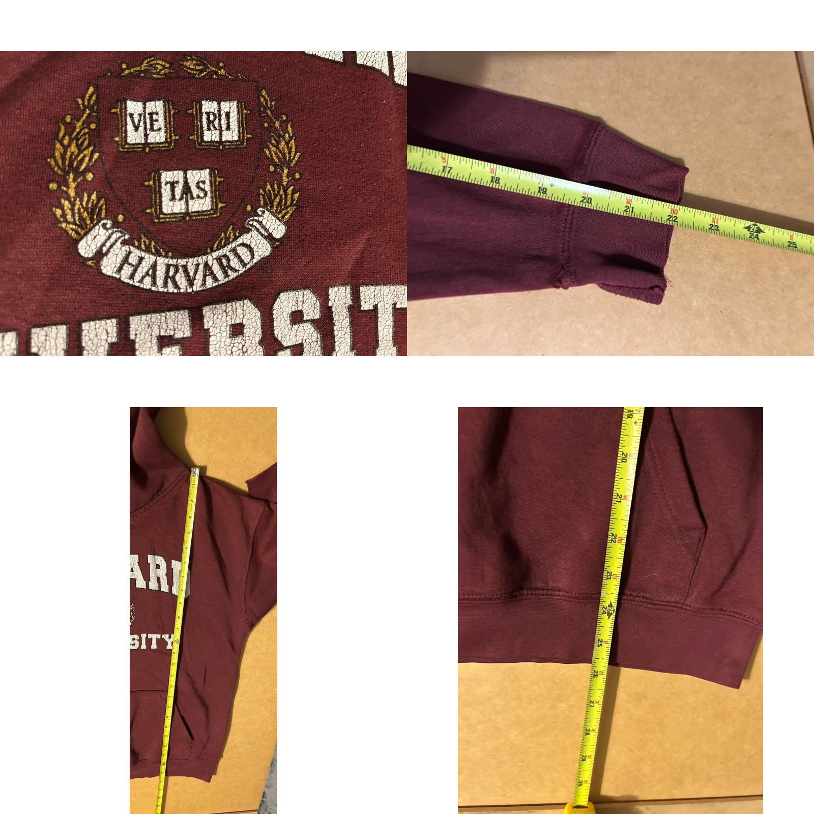 Vintage VTG Harvard University Hoodie Men Medium Maroon Kangaroo Pocket Bay State Gear Size US M / EU 48-50 / 2 - 10 Thumbnail